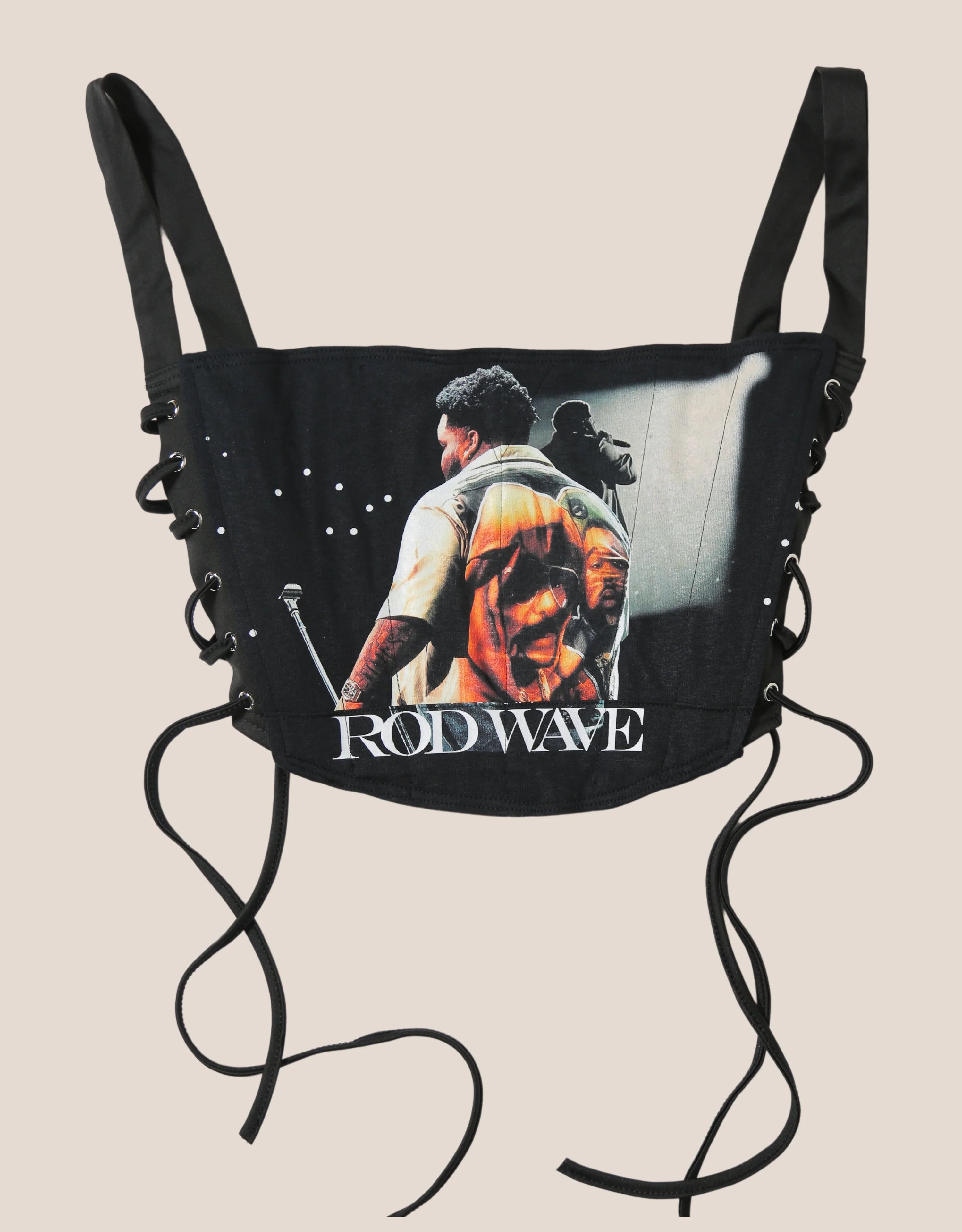 custom Rod Wave cropped side lace up corset