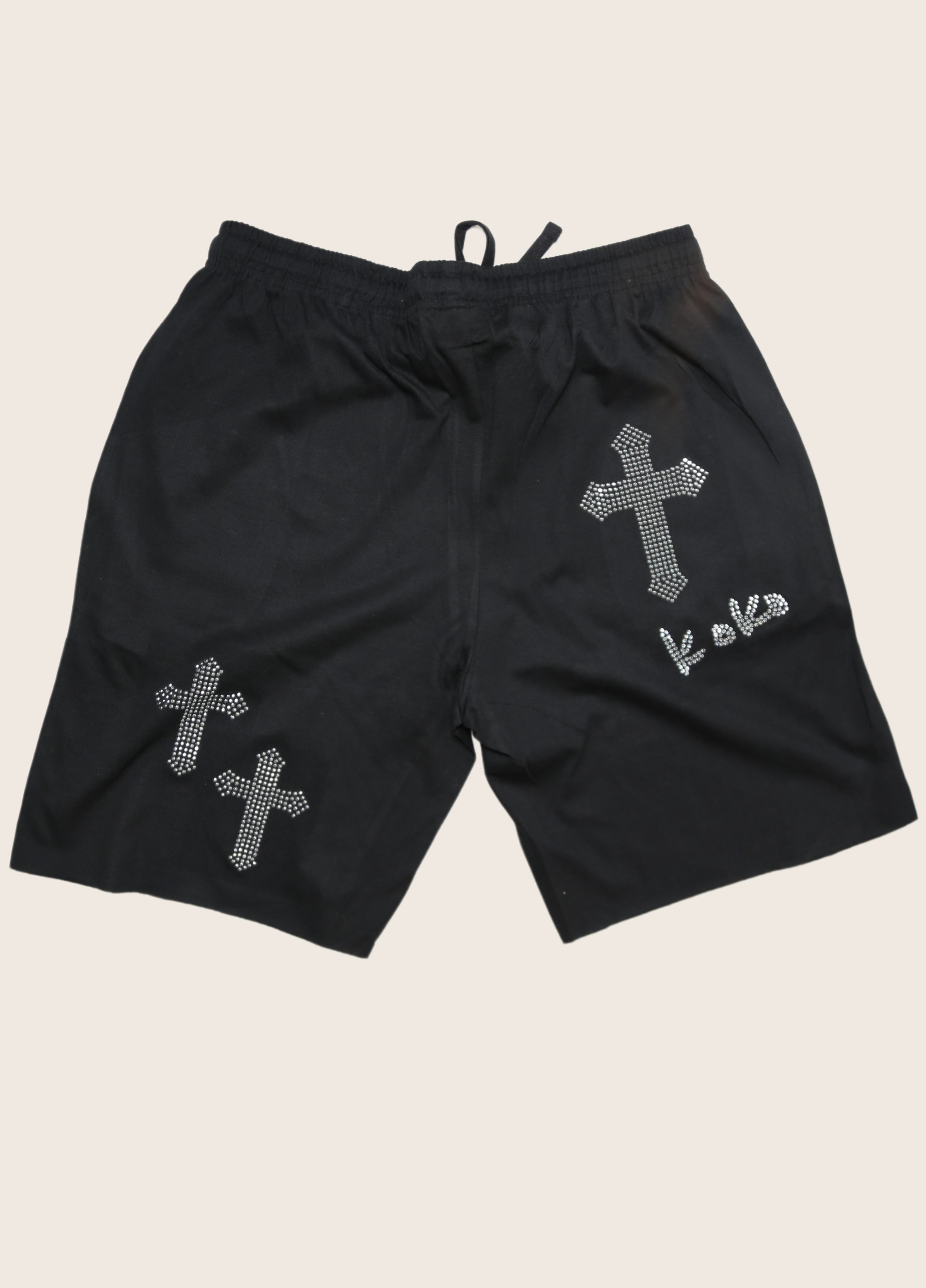 studded cross shorts