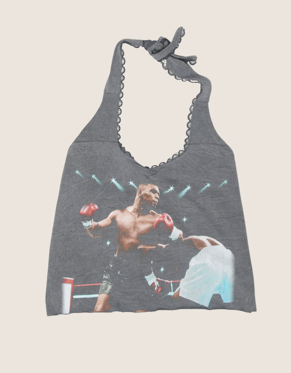 mike tyson lace trim halter top