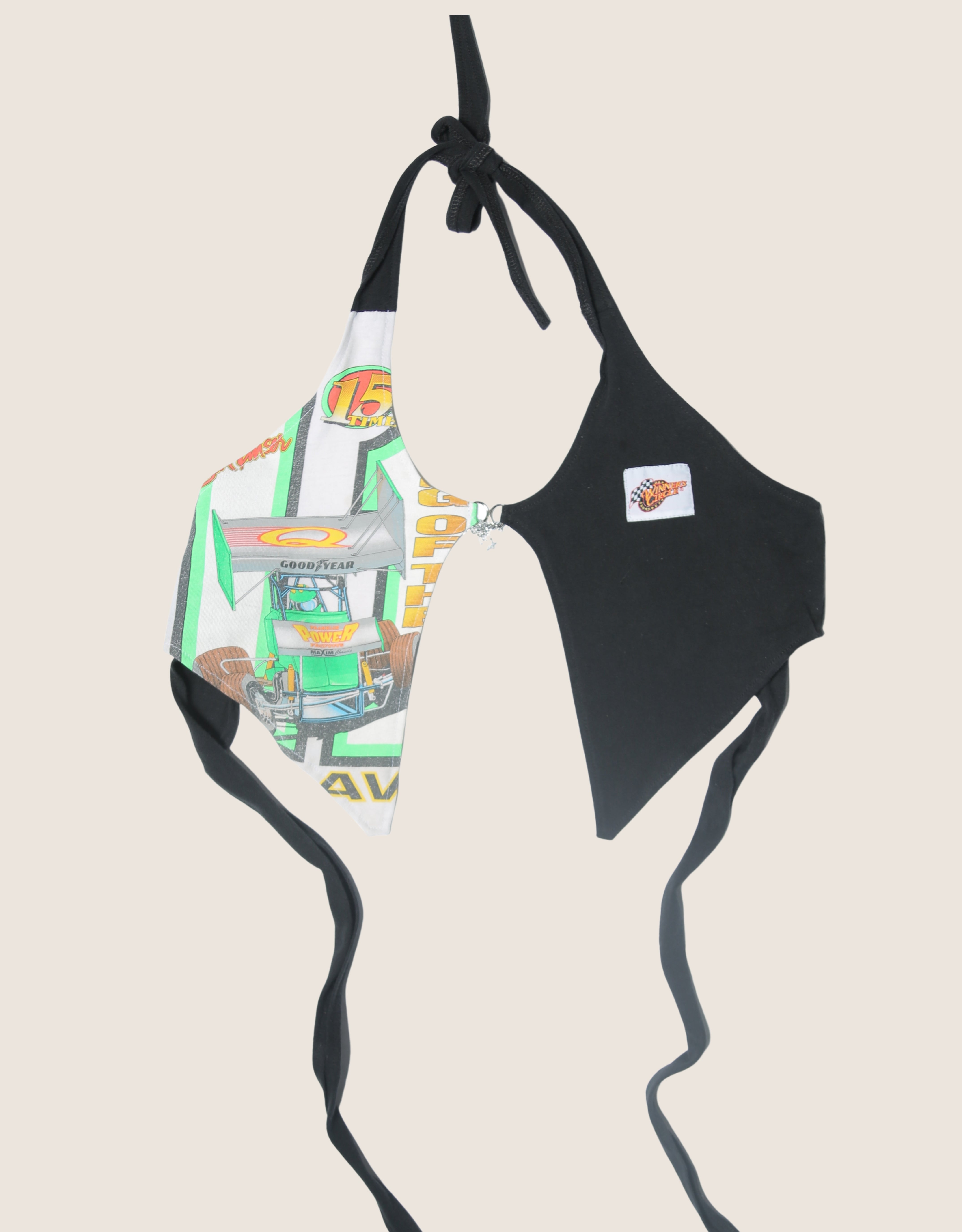 good year racing charm front halter top