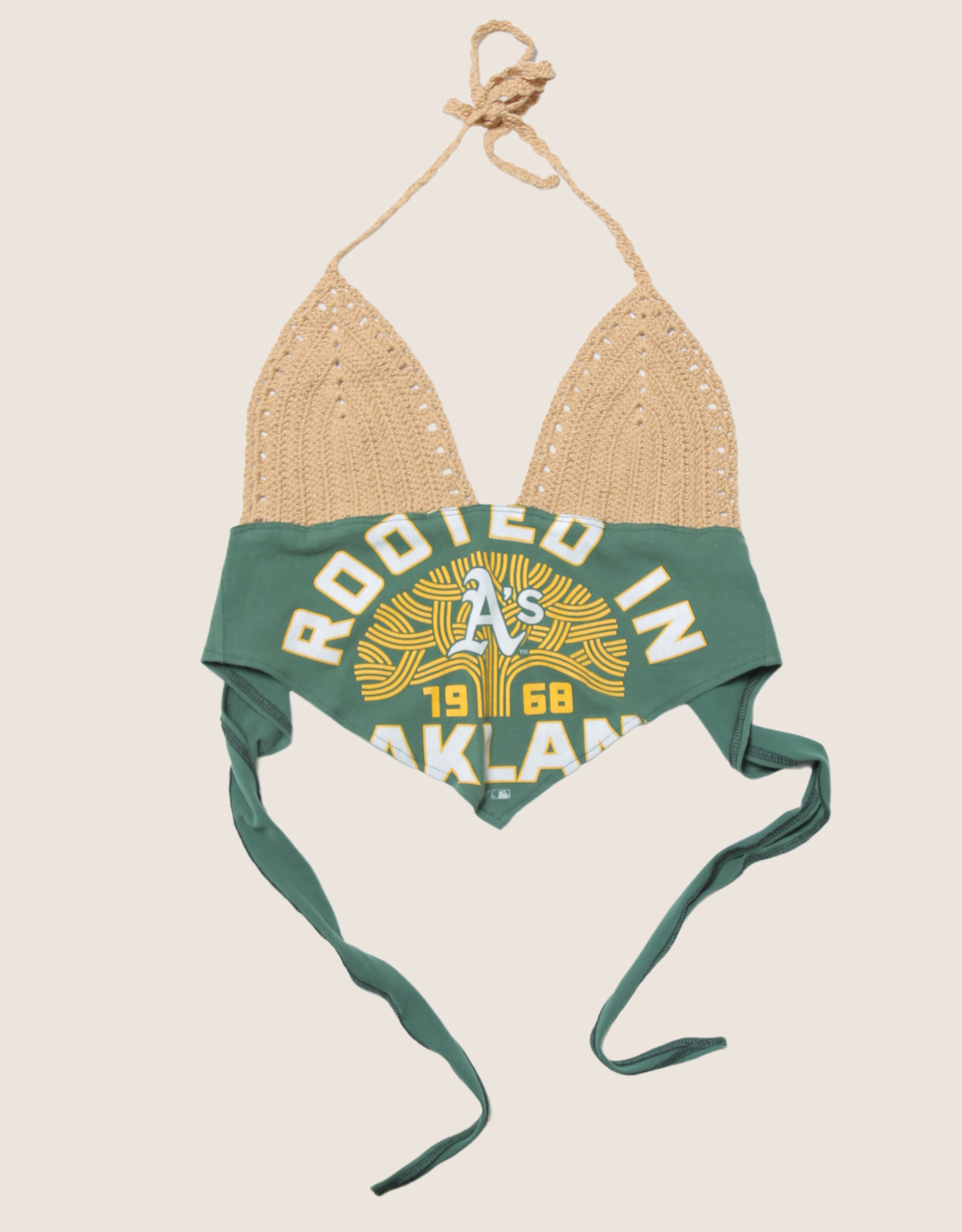 athletics baseball crochet halter top
