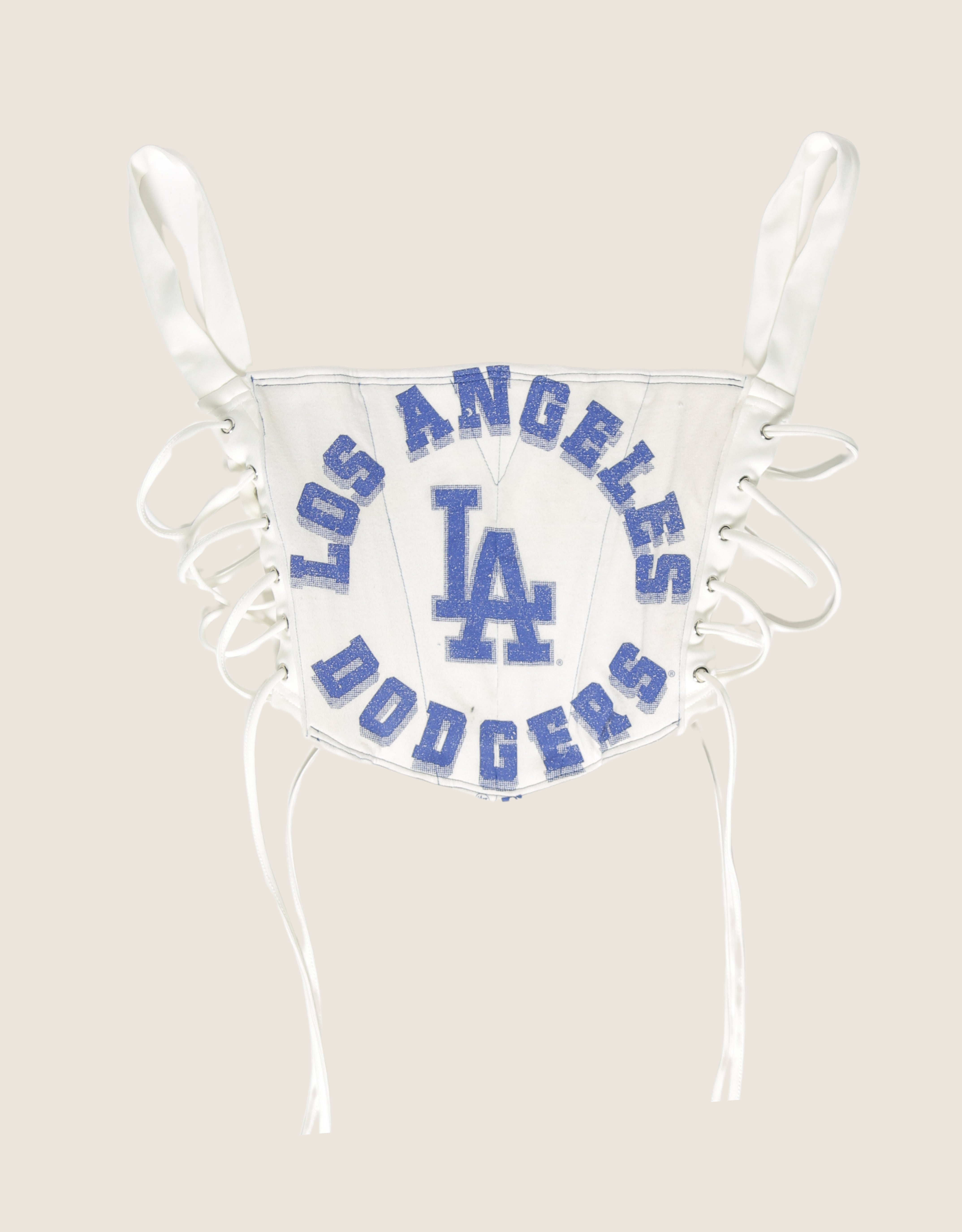 dodgers side lace cropped corset (medium)