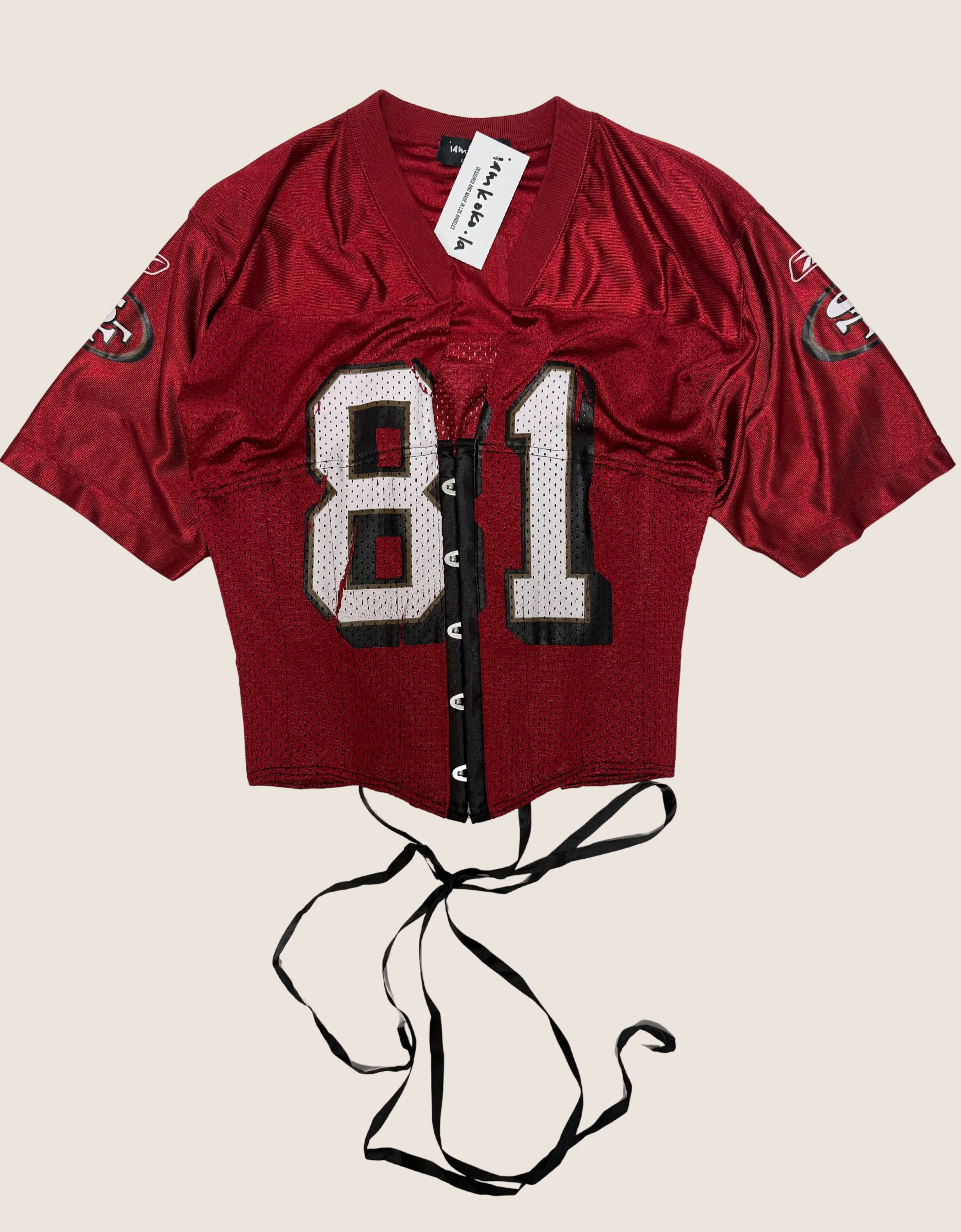 49ers reworked snap corset jersey (small/medium)