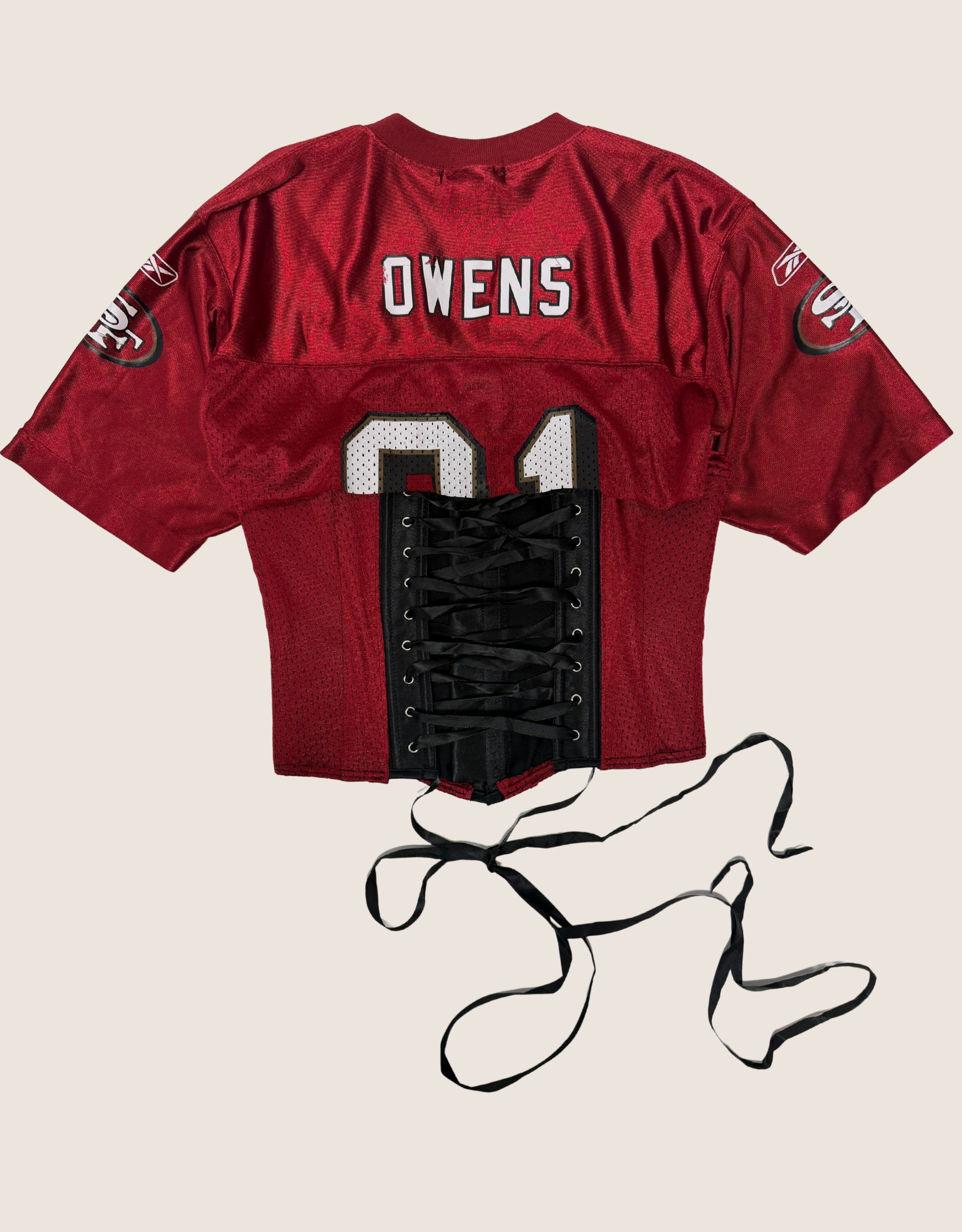 49ers reworked snap corset jersey (small/medium)