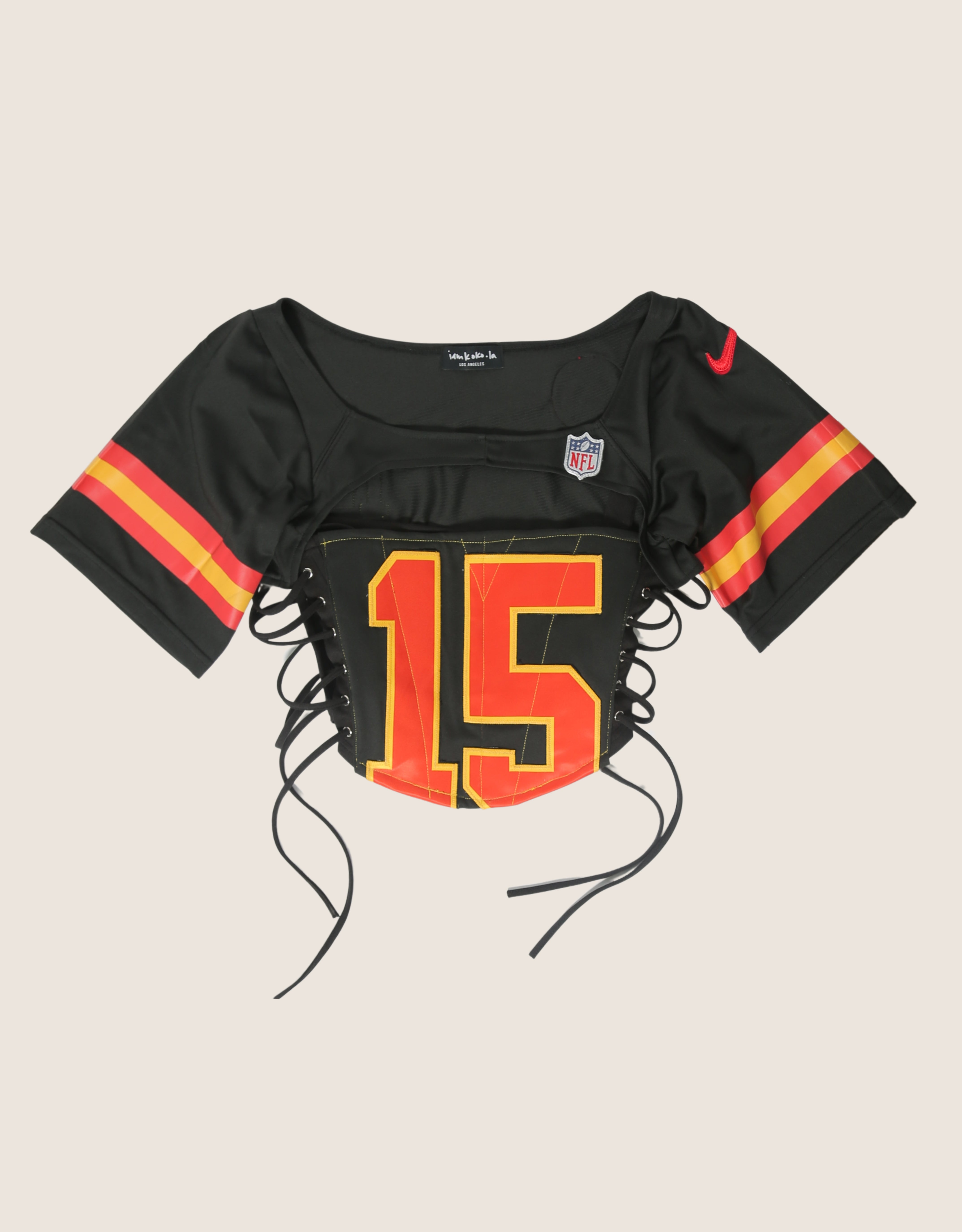 chiefs reworked corset with matching shrug (med)