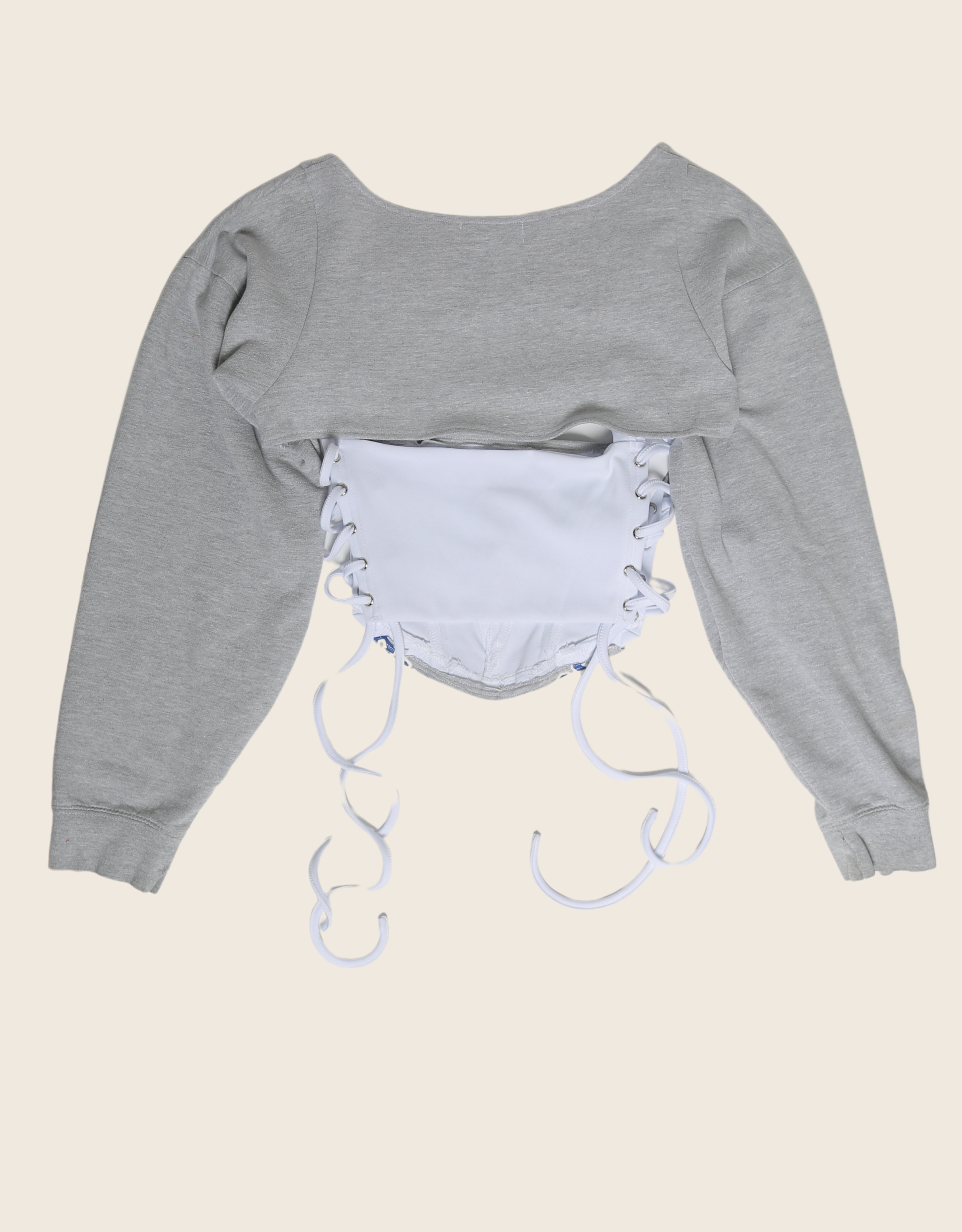 dodgers side lace corset with sweatshirt shrug