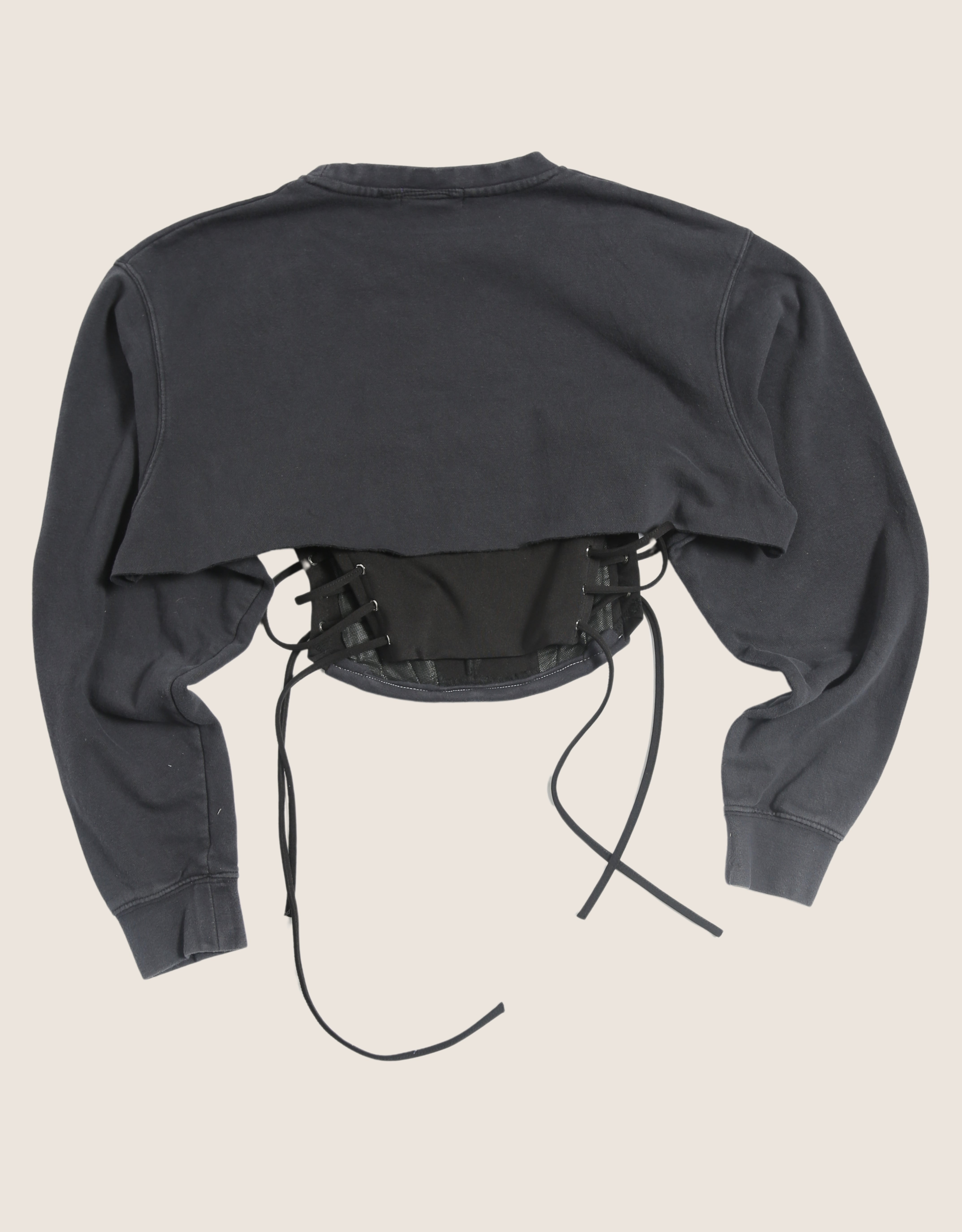 ravens reworked corset with matching sweatshirt shrug (small)