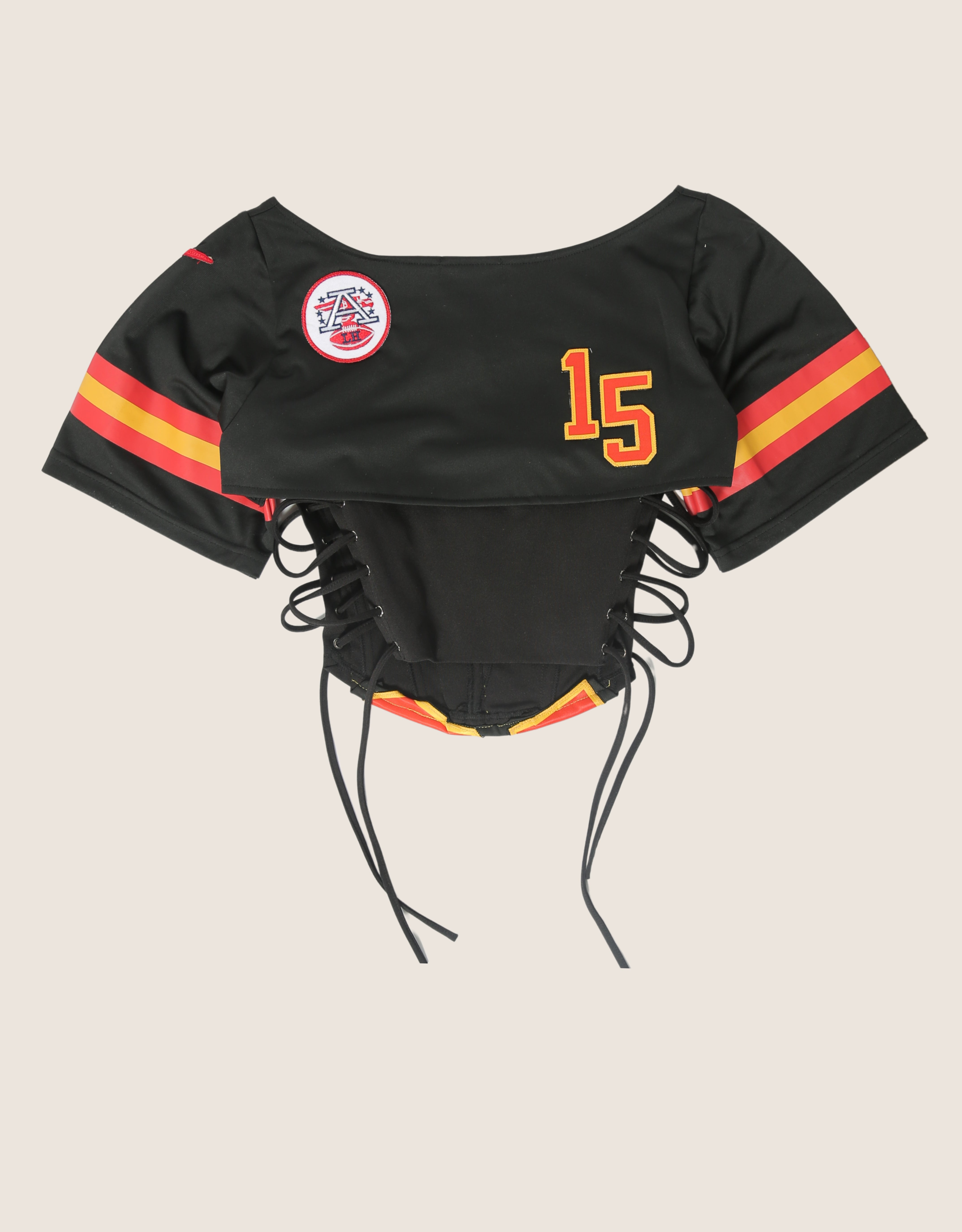 chiefs reworked corset with matching shrug (med)