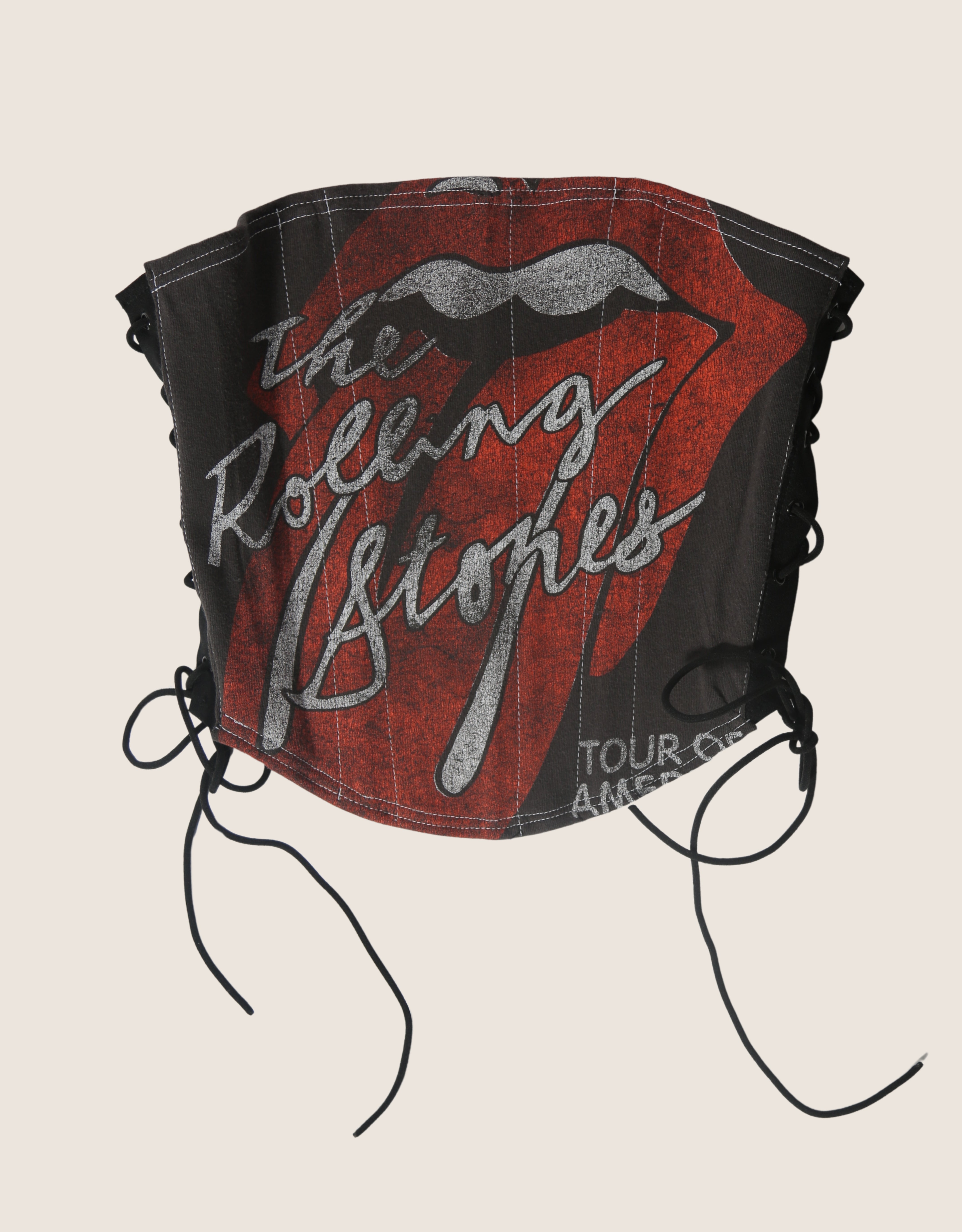 rolling stones side lace strapless corset (s/m)