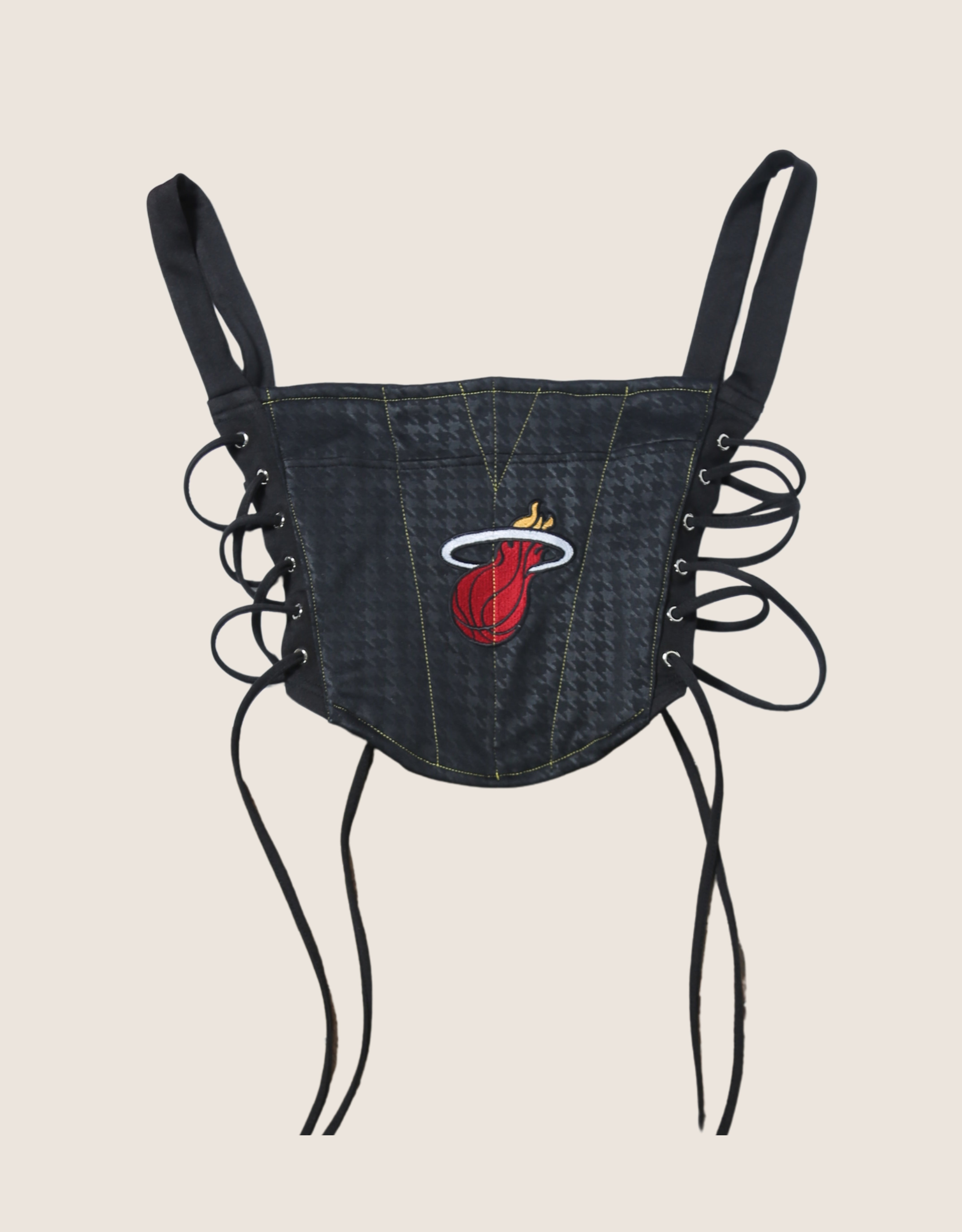 miami heat reworked corset with matching shrug (small)