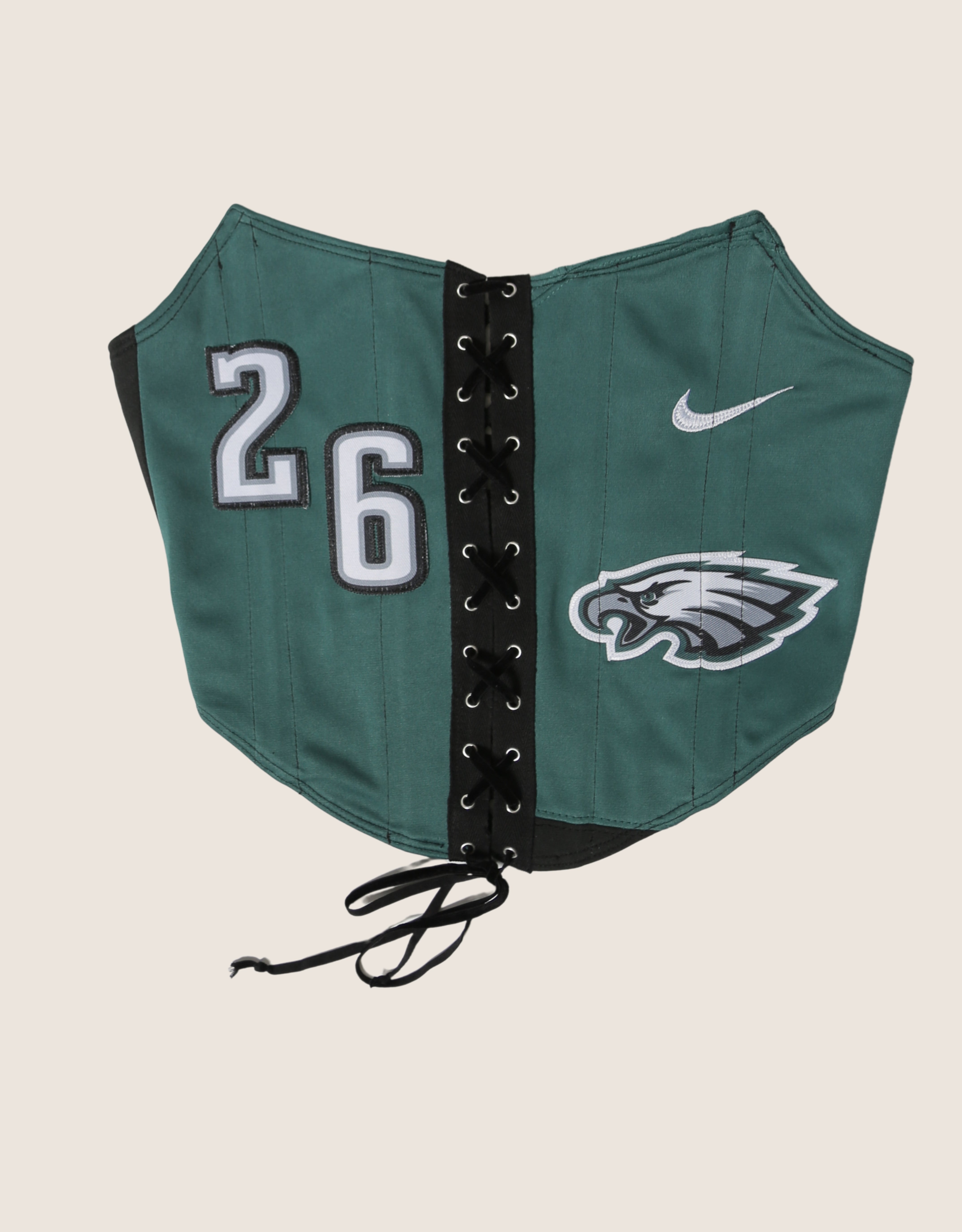 eagles strapless lace front corset