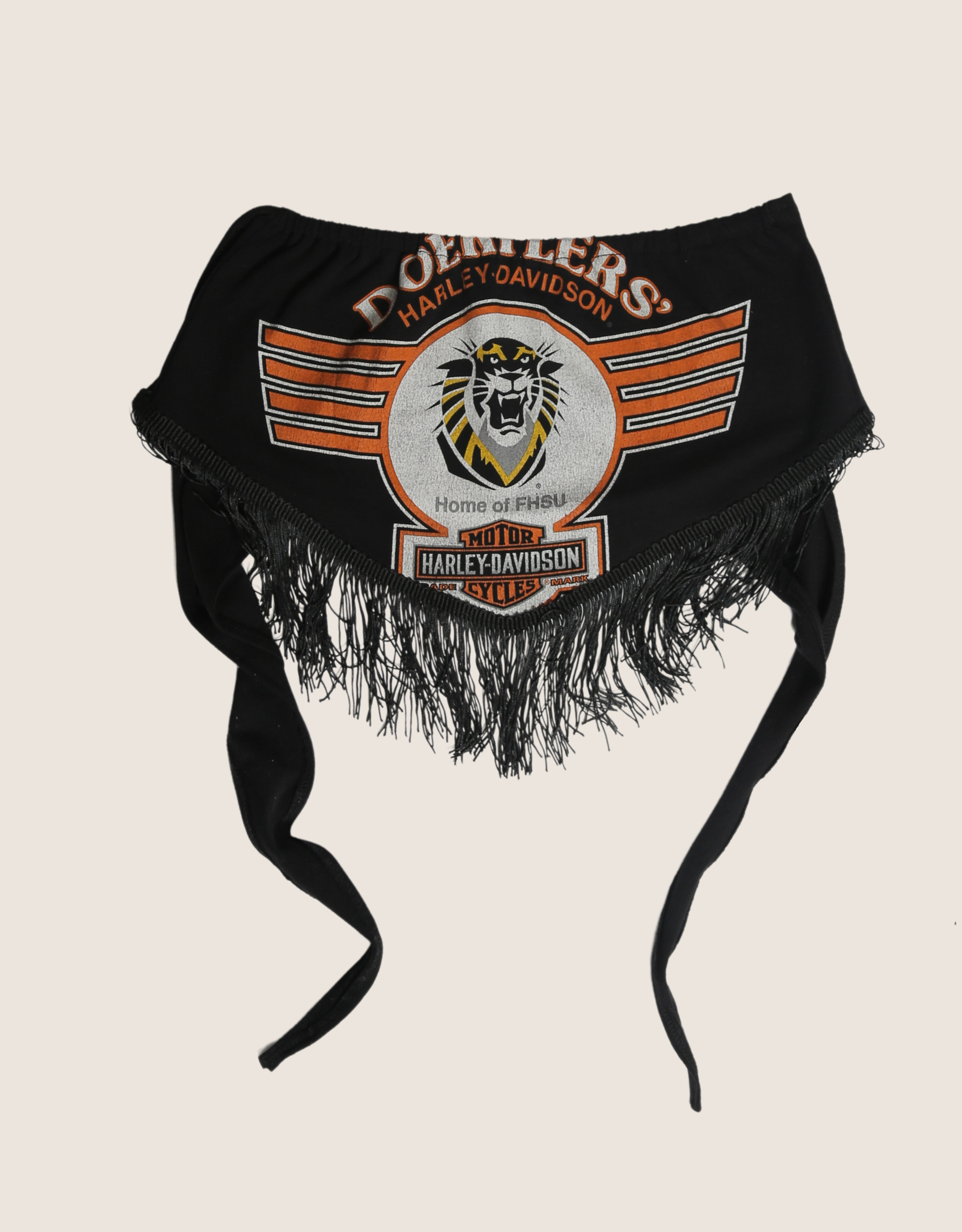 harley tiger fringe tie back tube top (m/l)