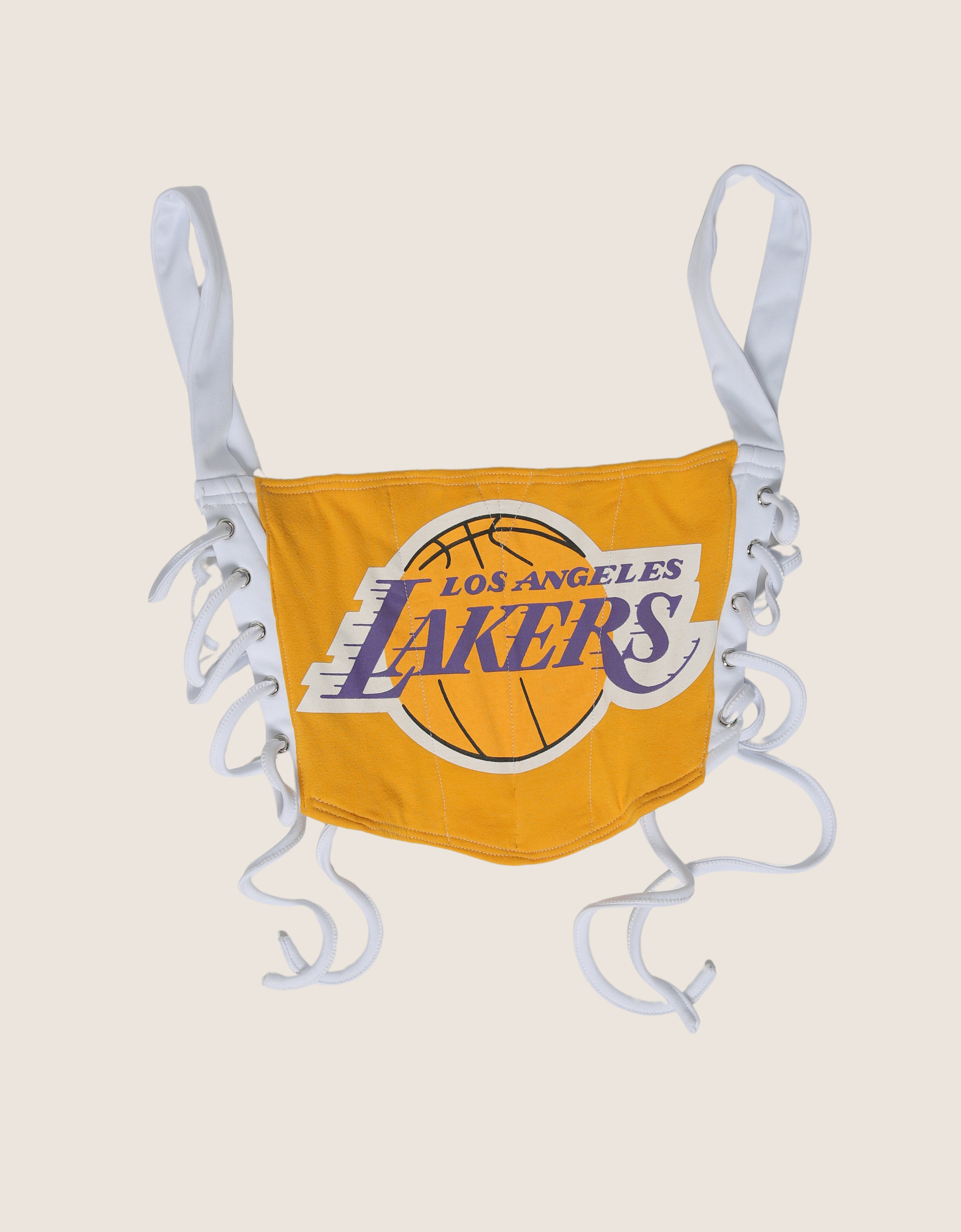lakers side lace cropped corset