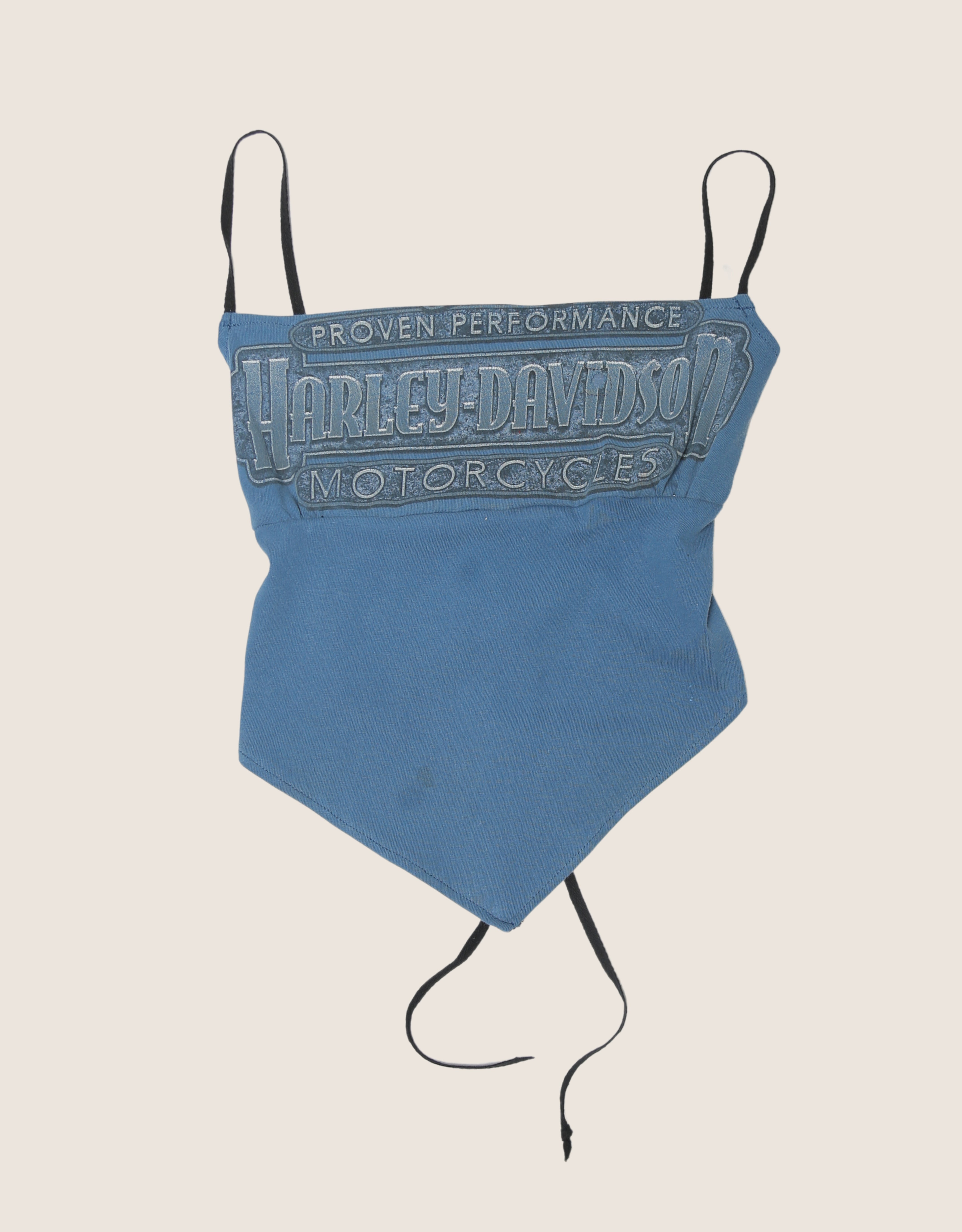blue harley reworked backless top (s/m)