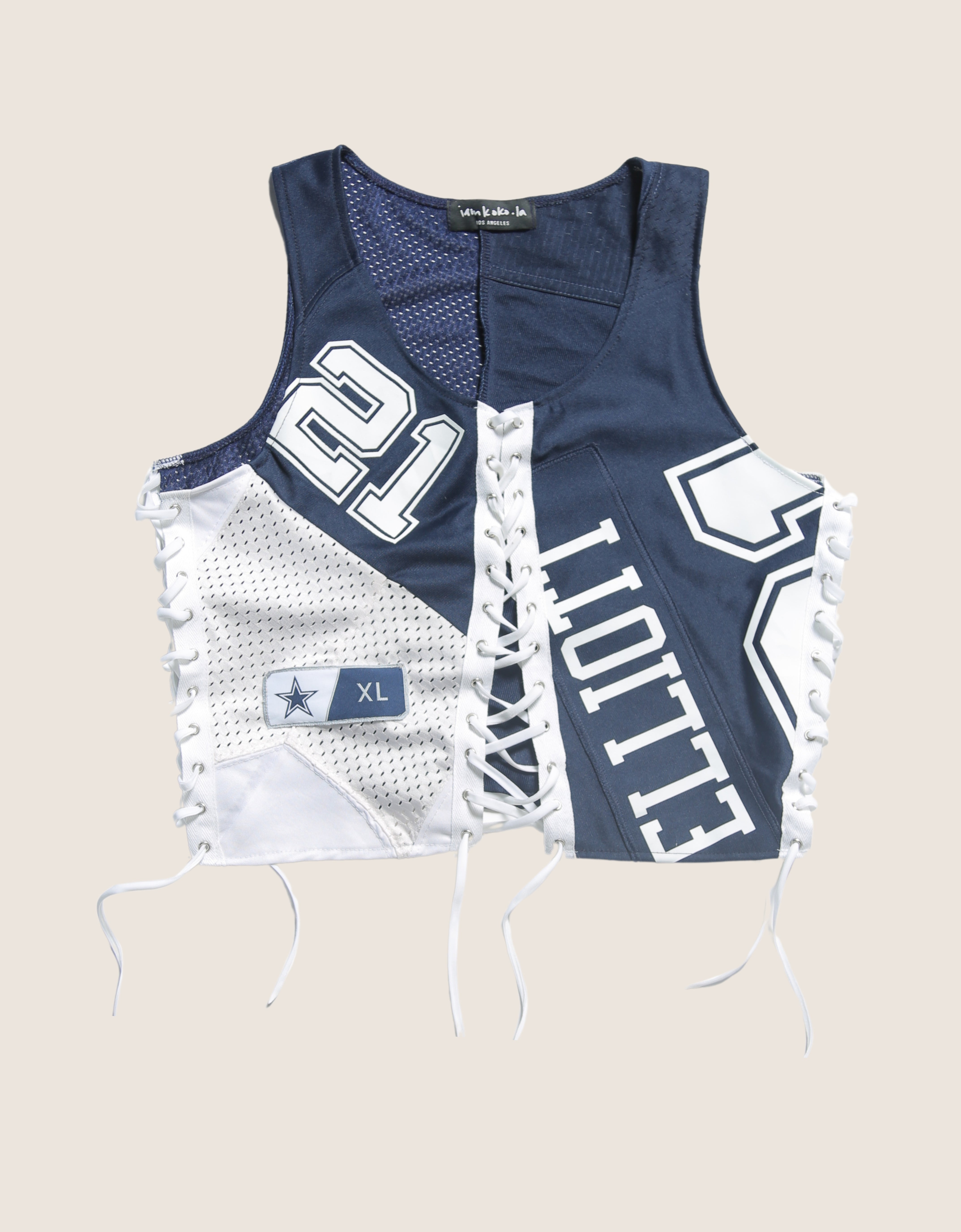 cowboys all laced up reworked tank (medium/ large)