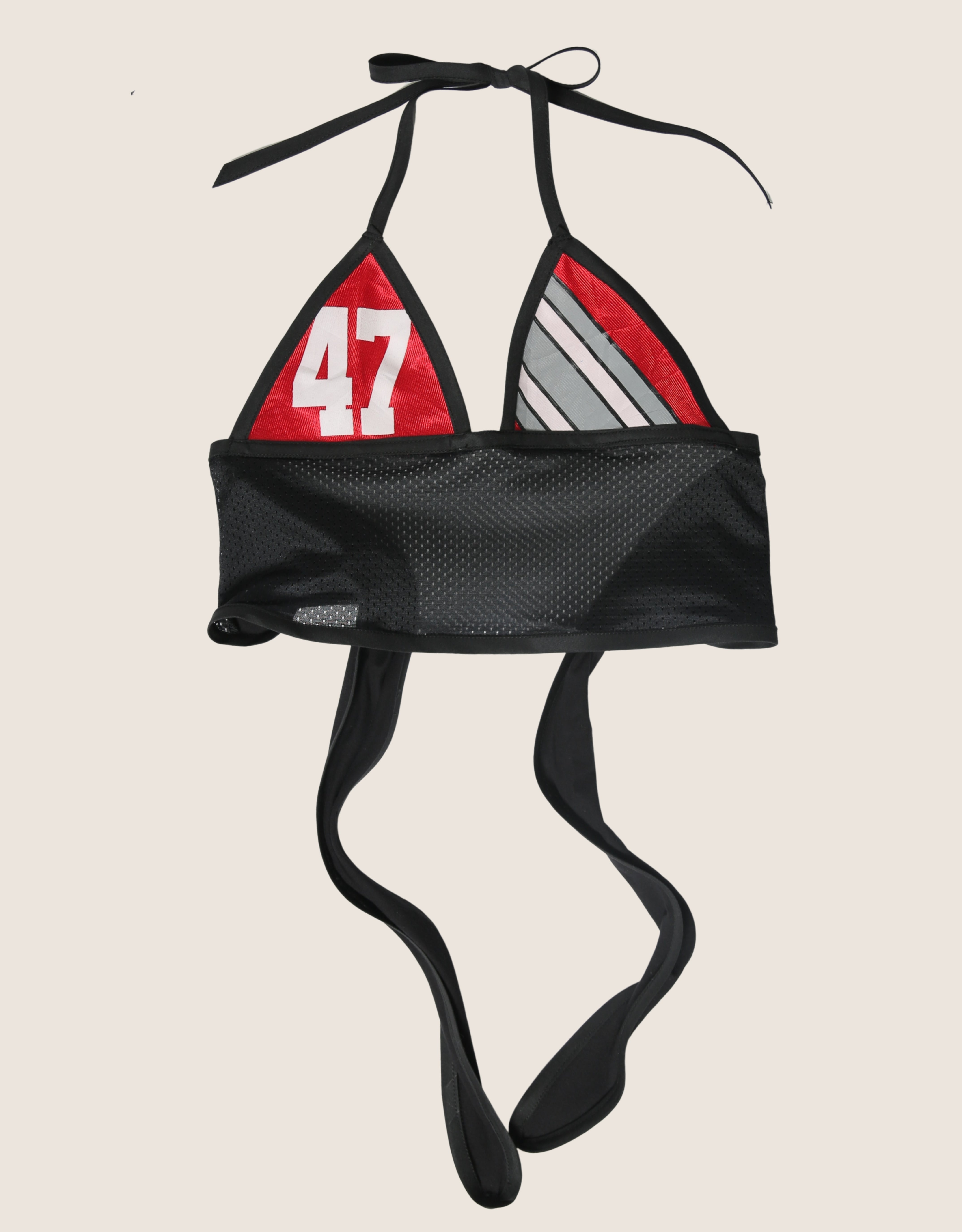 red 47 jersey halter top