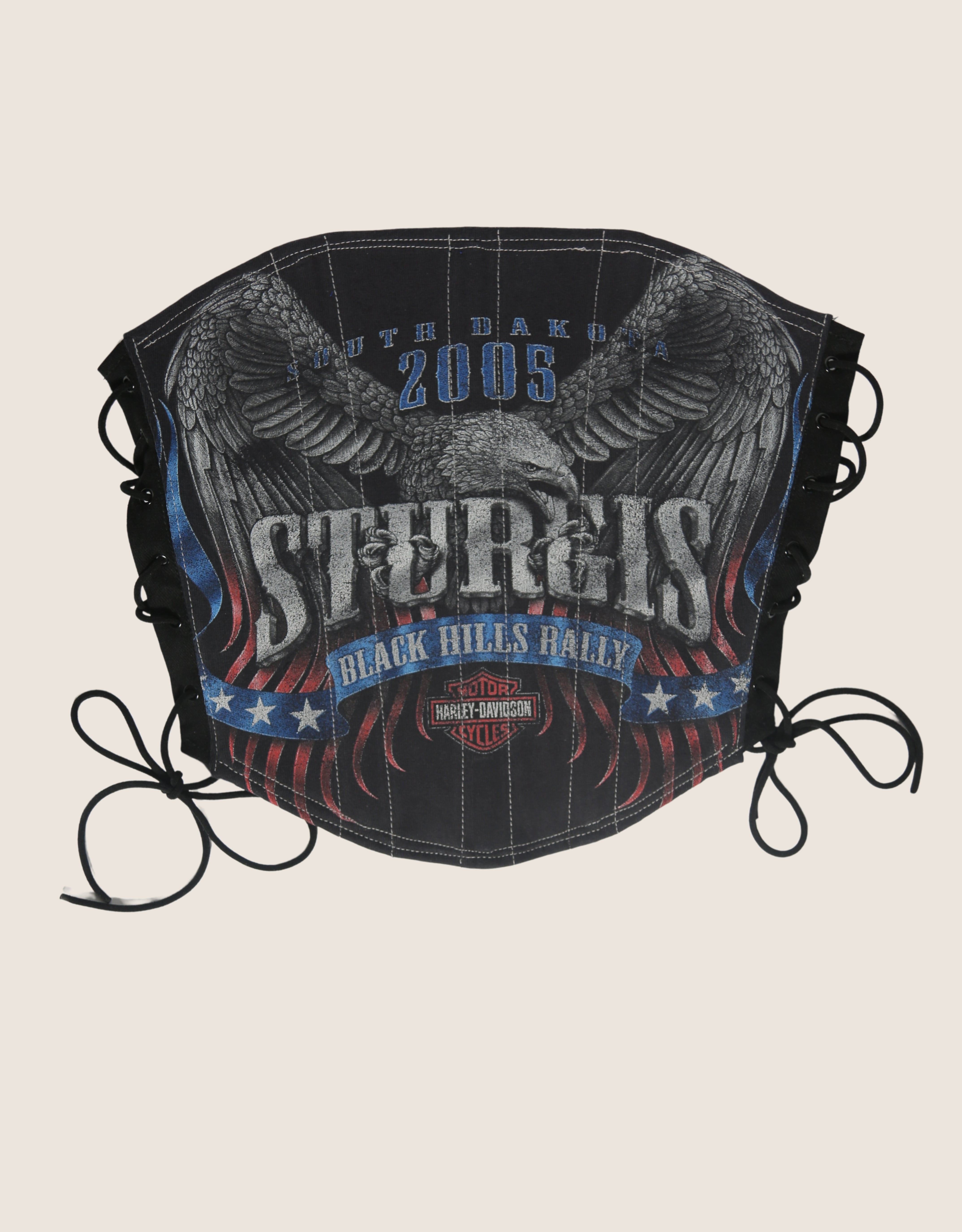 harley sturgis side lace strapless corset (s/m)