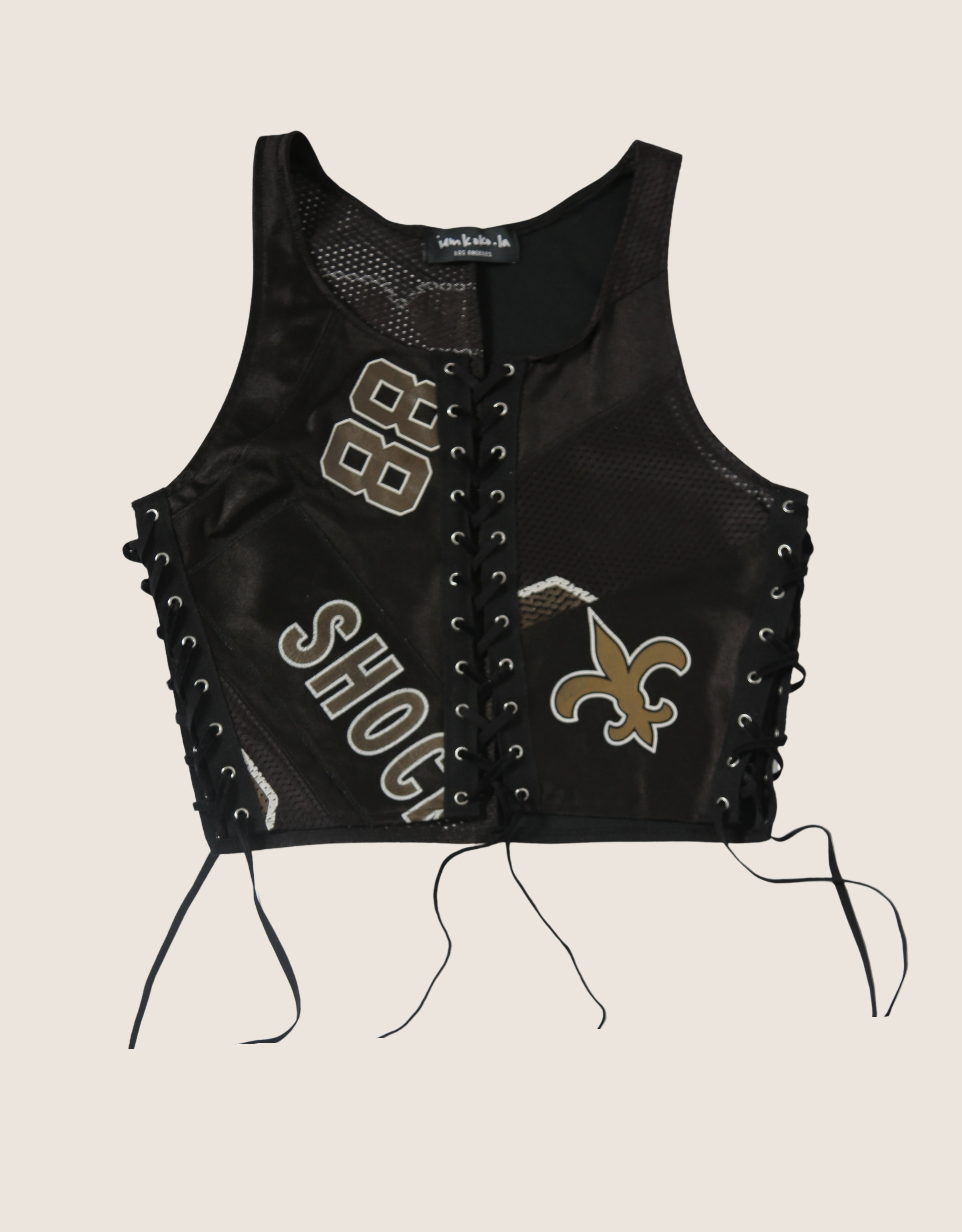saints all laced up reworked tank (small/ medium)