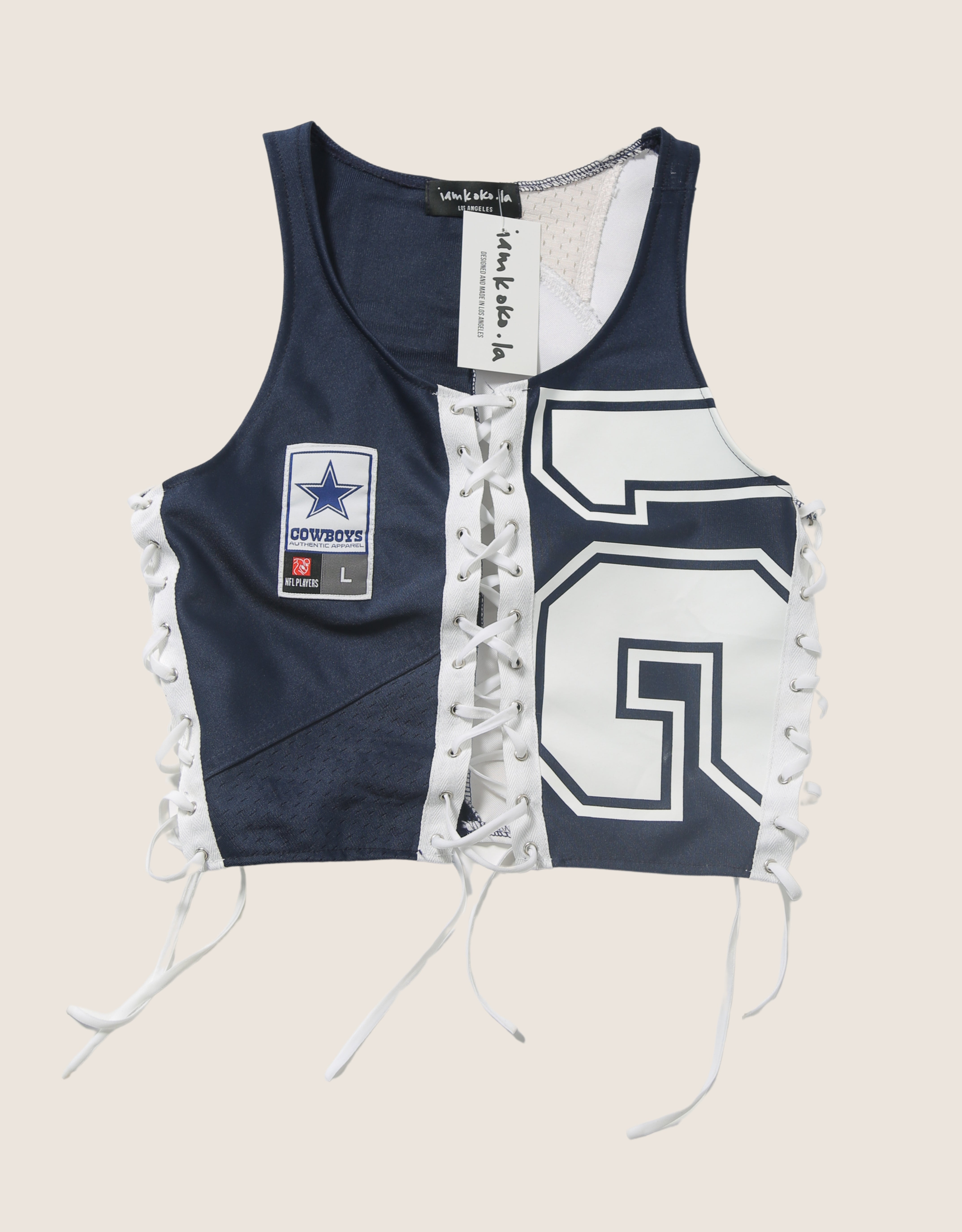 cowboys all laced up reworked tank (small/ medium)