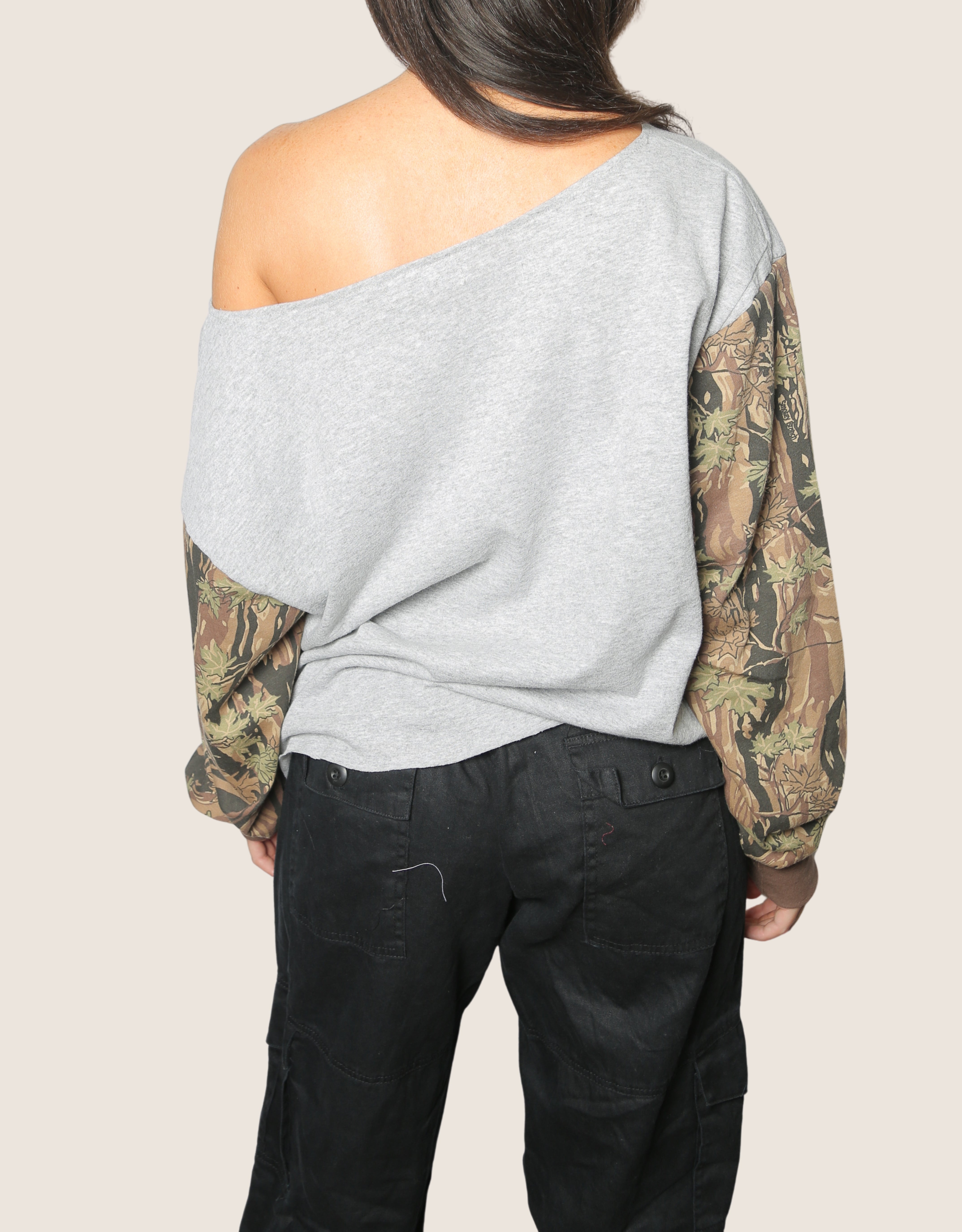 green bay packers camo off the shoulder tee