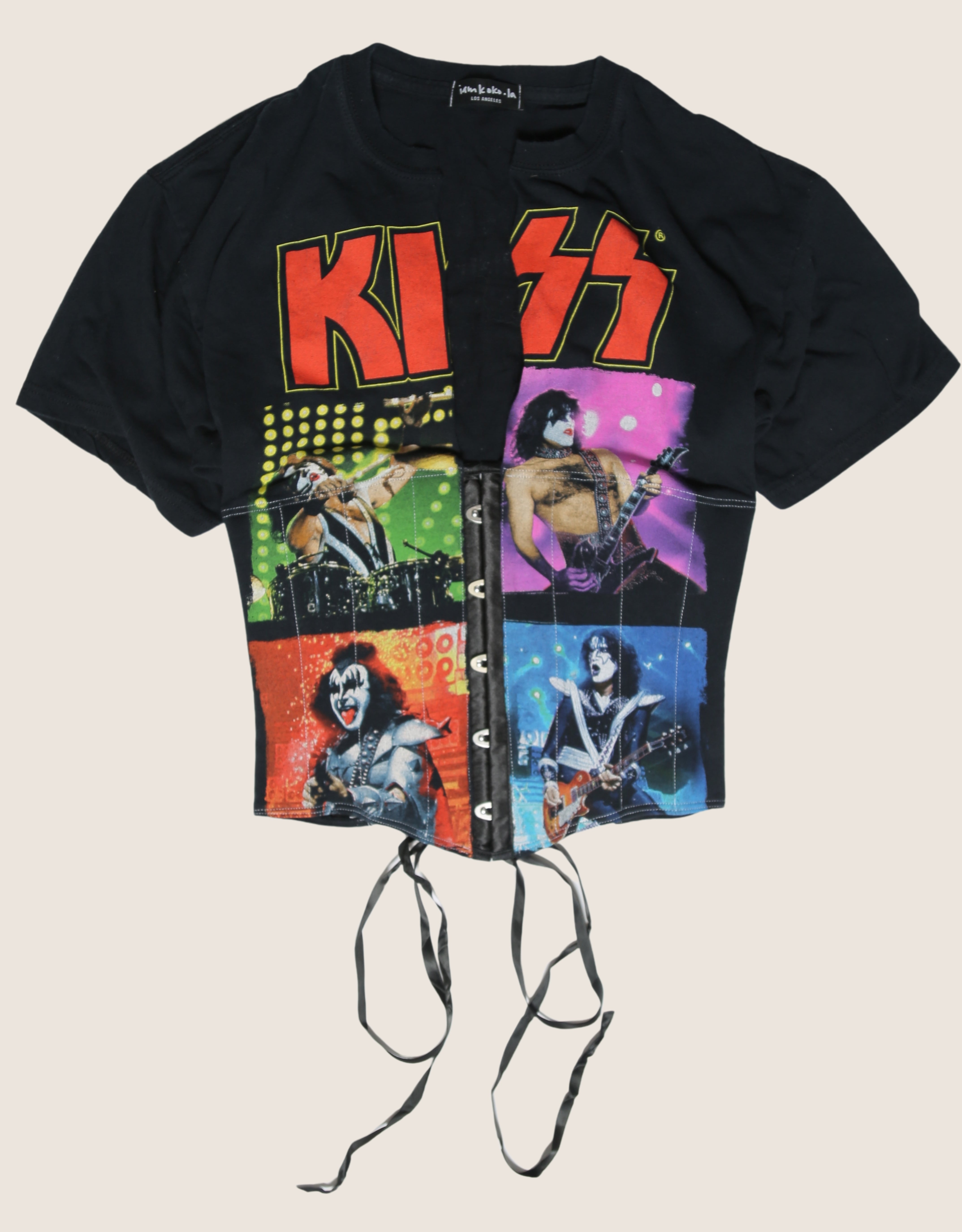 kiss reworked snap corset tee (small/ med)