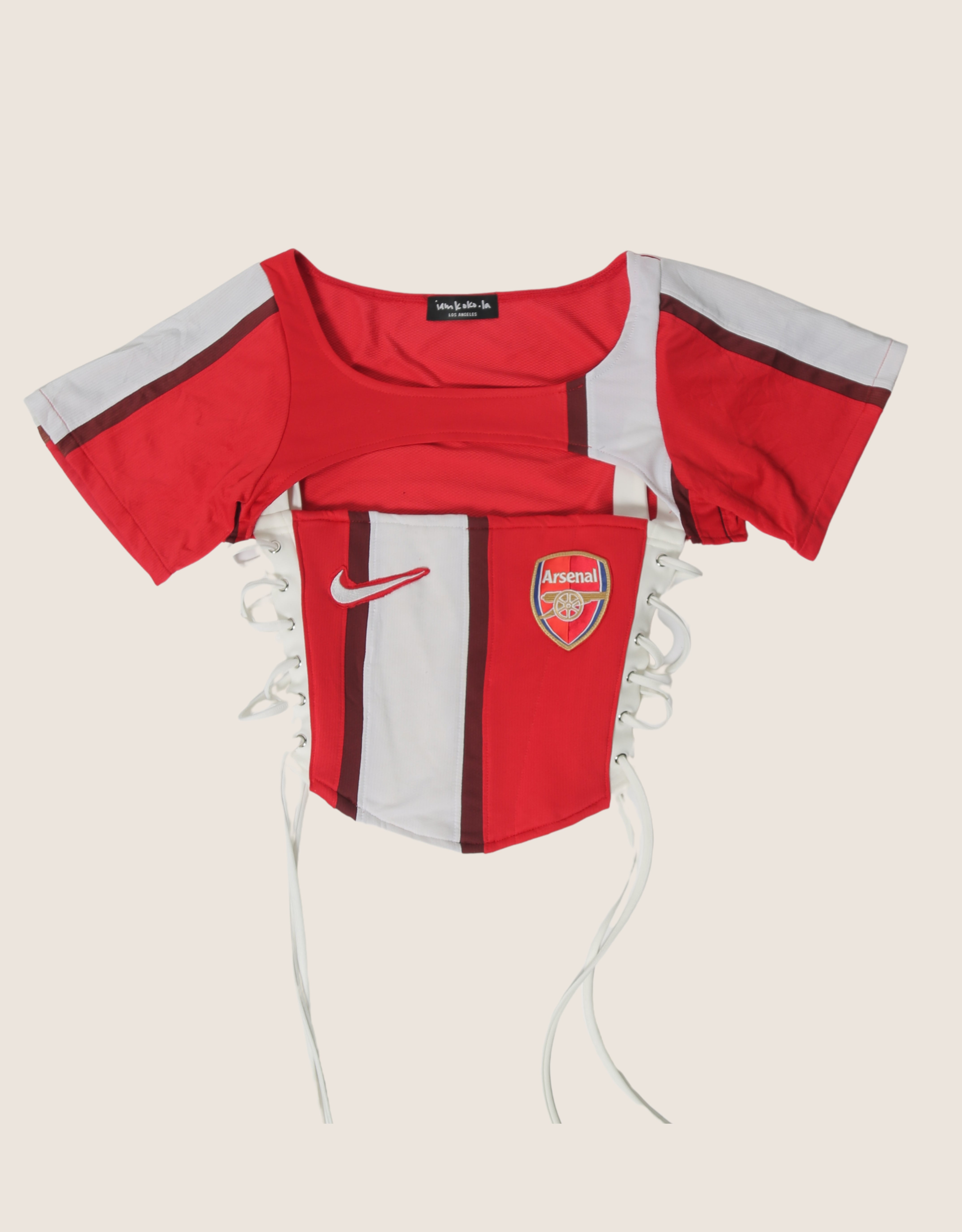 Arsenal reworked cropped corset with matching shrug (S)