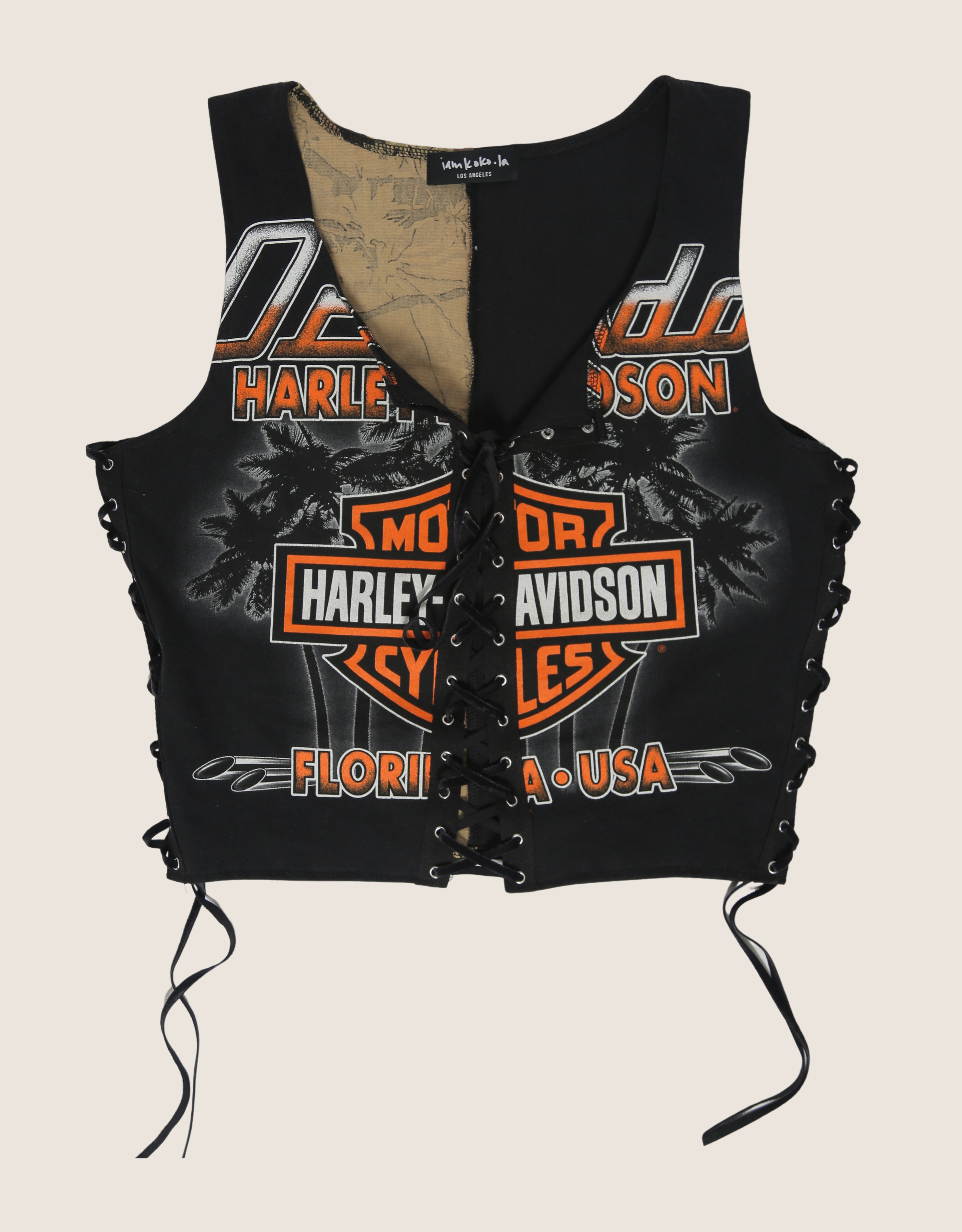 florida harley all laced up reworked tank (L/XL)