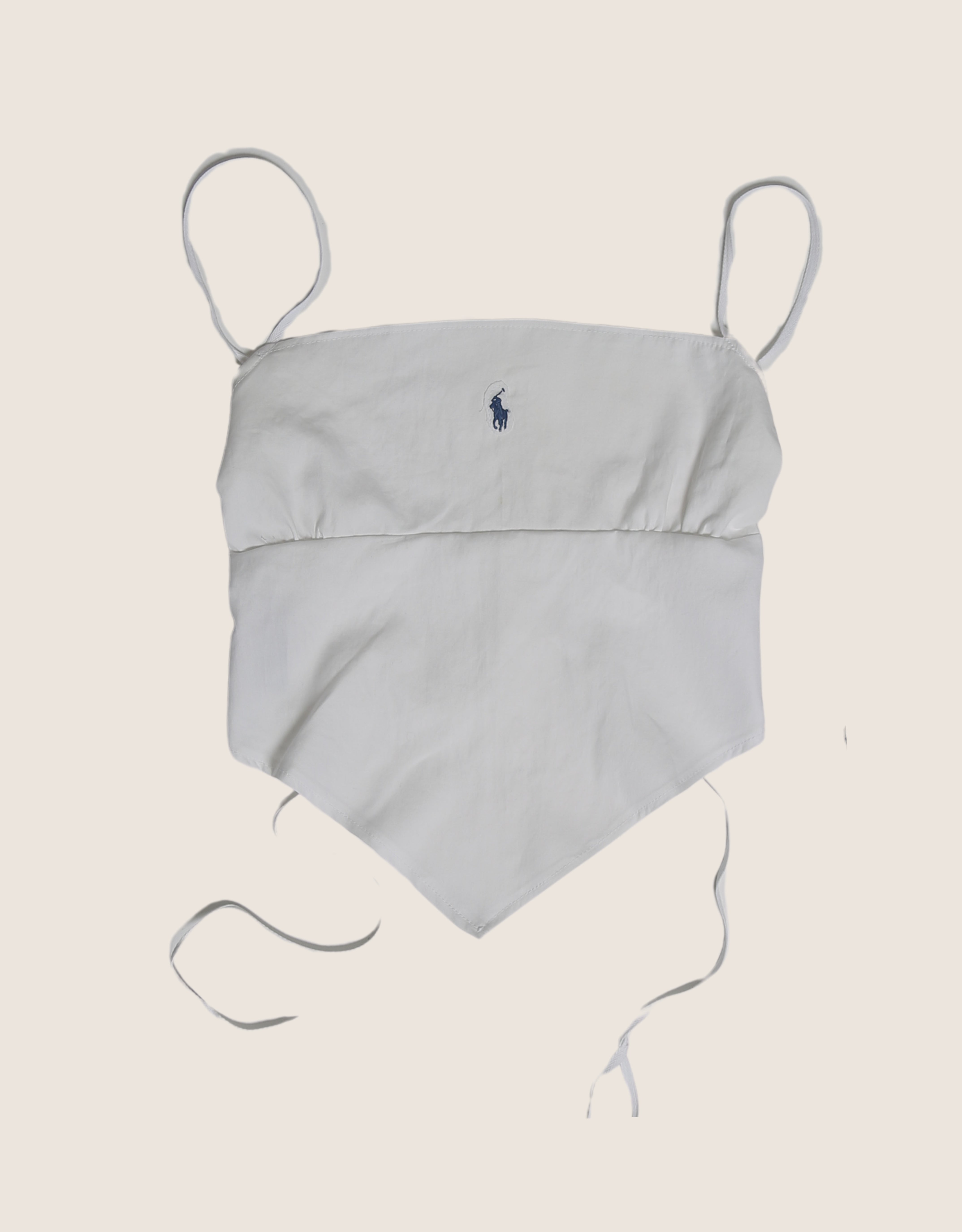polo white reworked backless top (s)