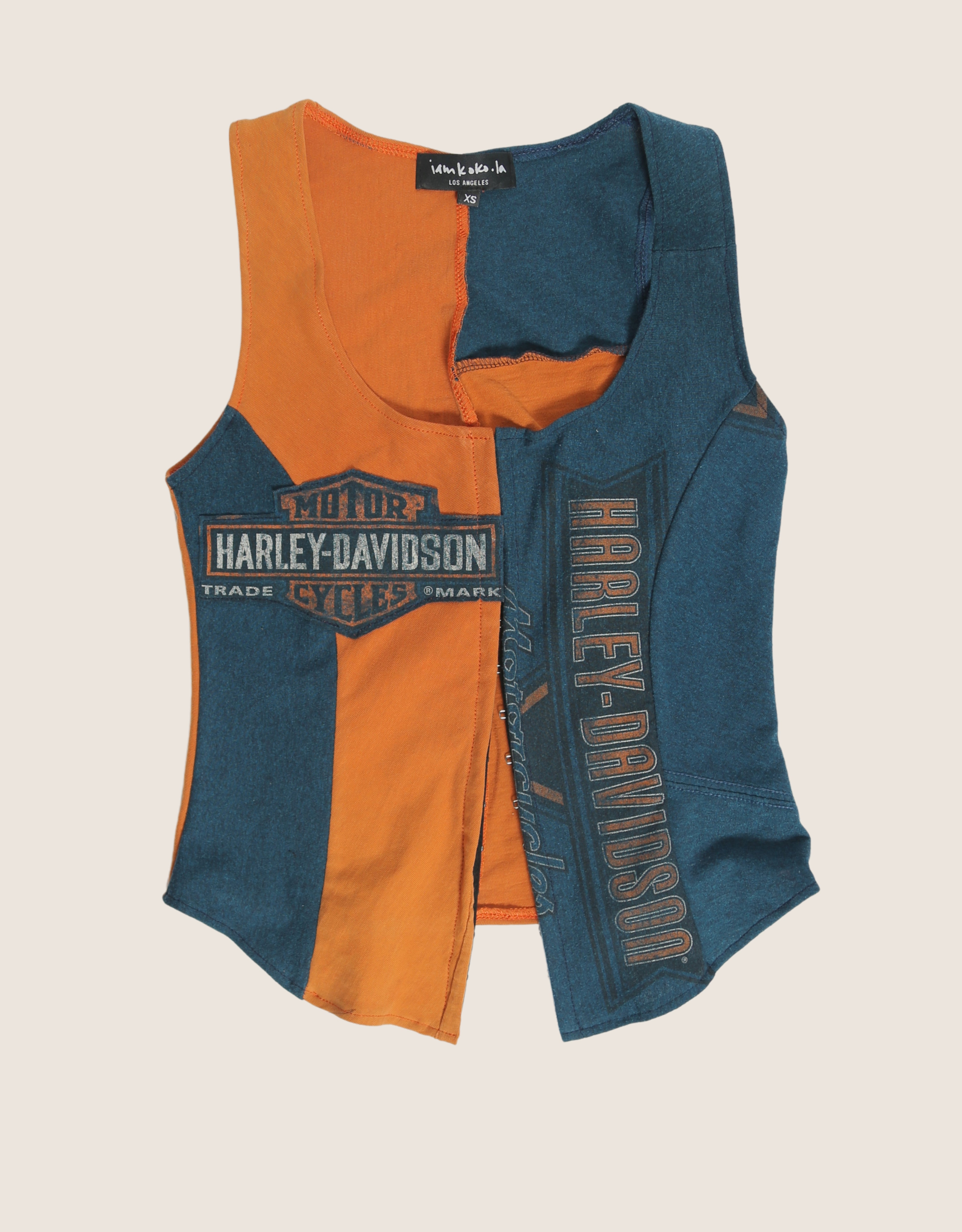 harley blue/orange hook and eye tank (XS)