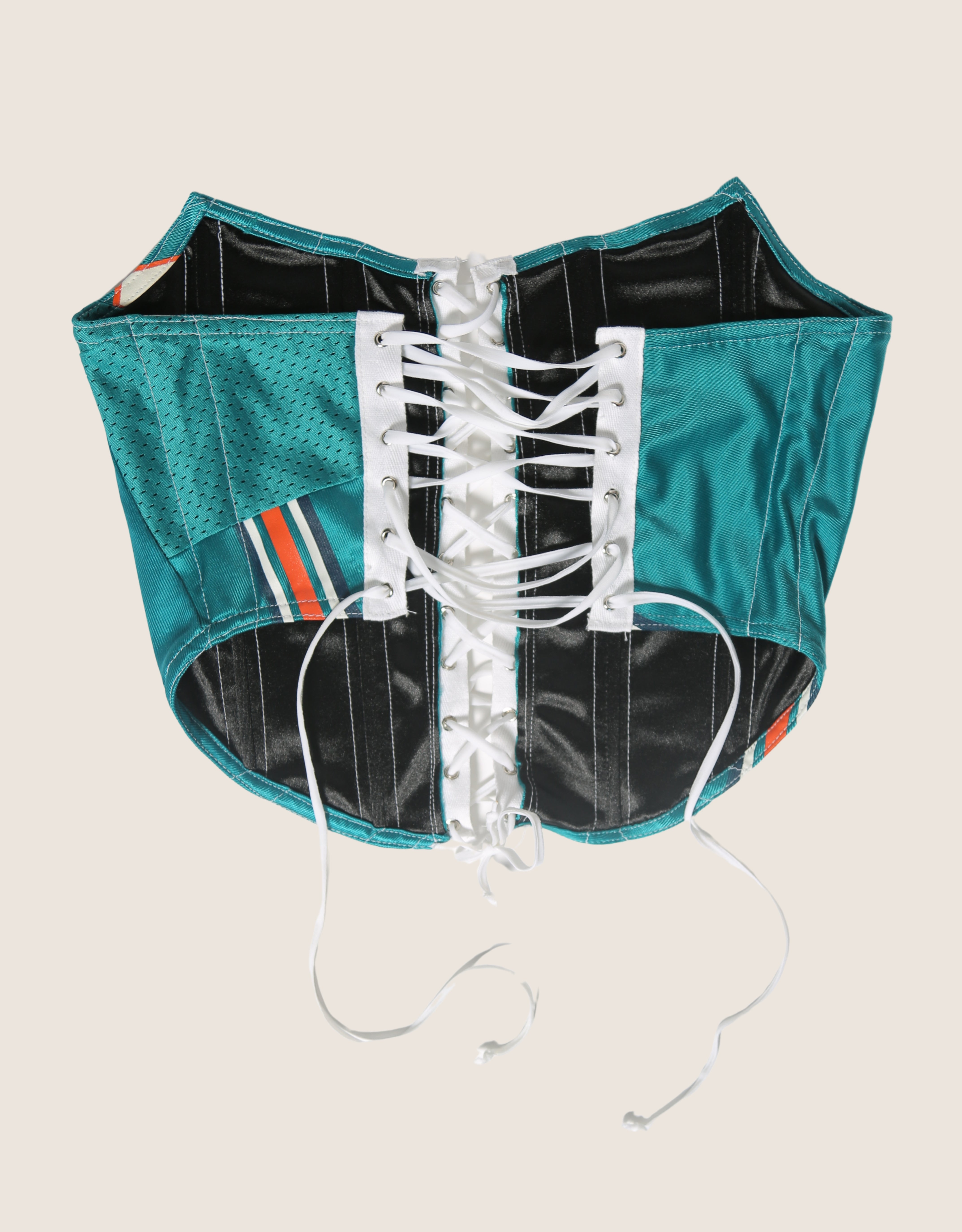 dolphins strapless lace front corset (small/ medium)