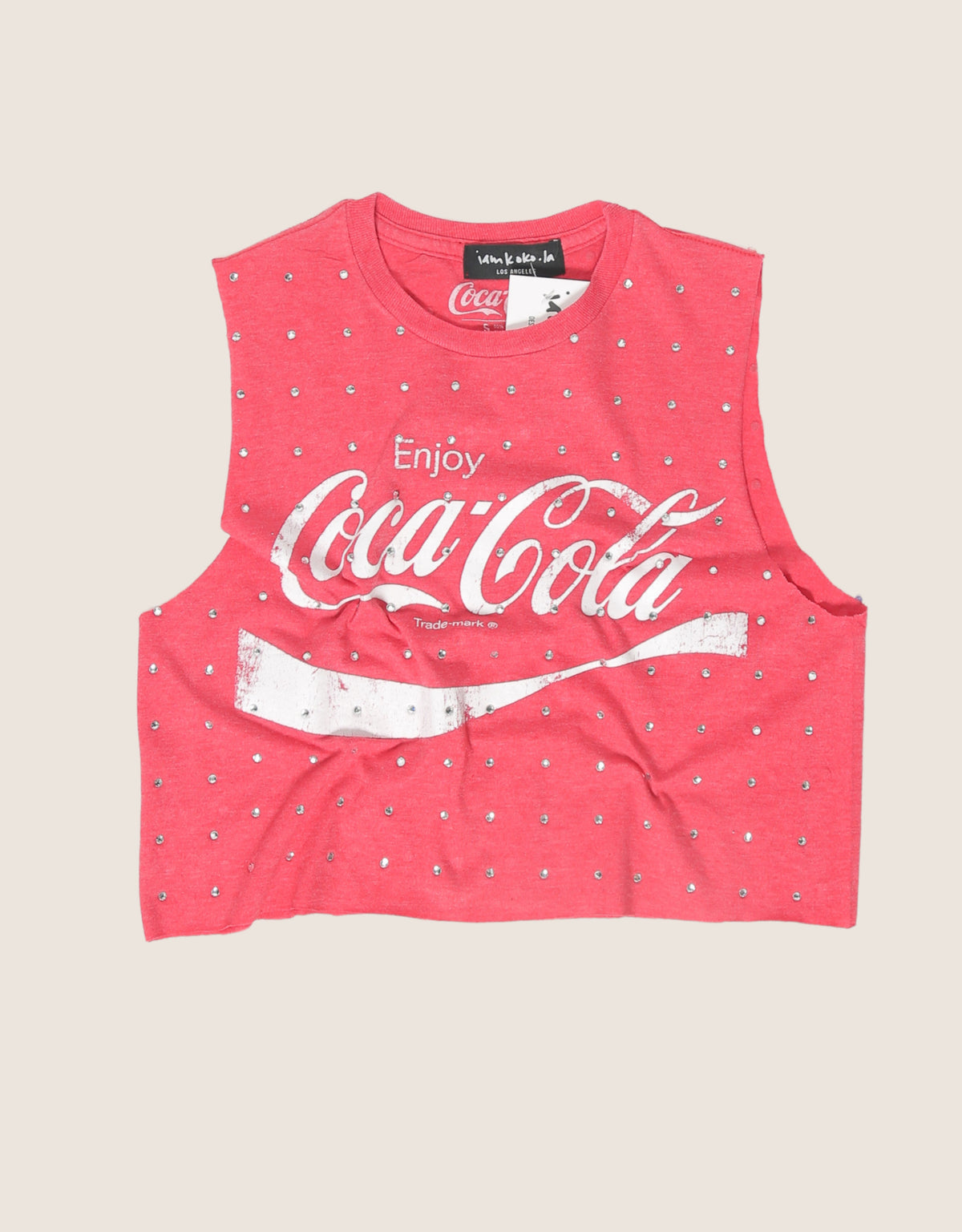 coca cola rhinestone muscle tank (XS/S)