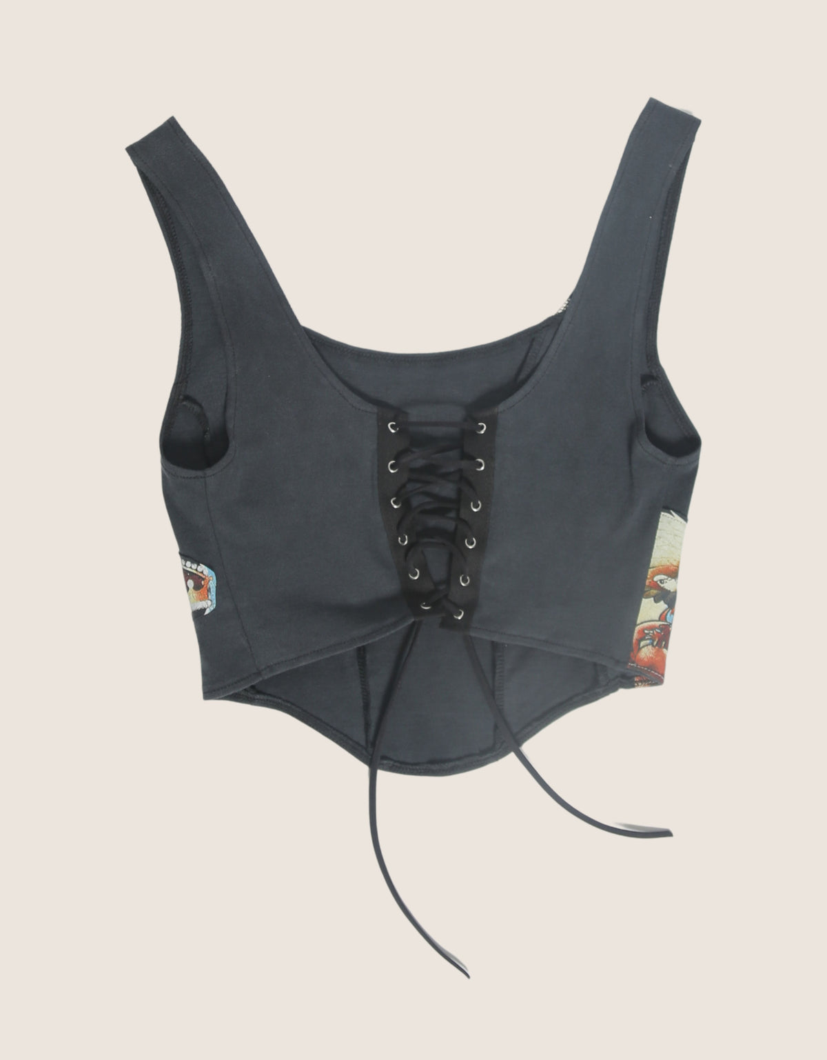queen mid length contrast lace back tank (S/M)