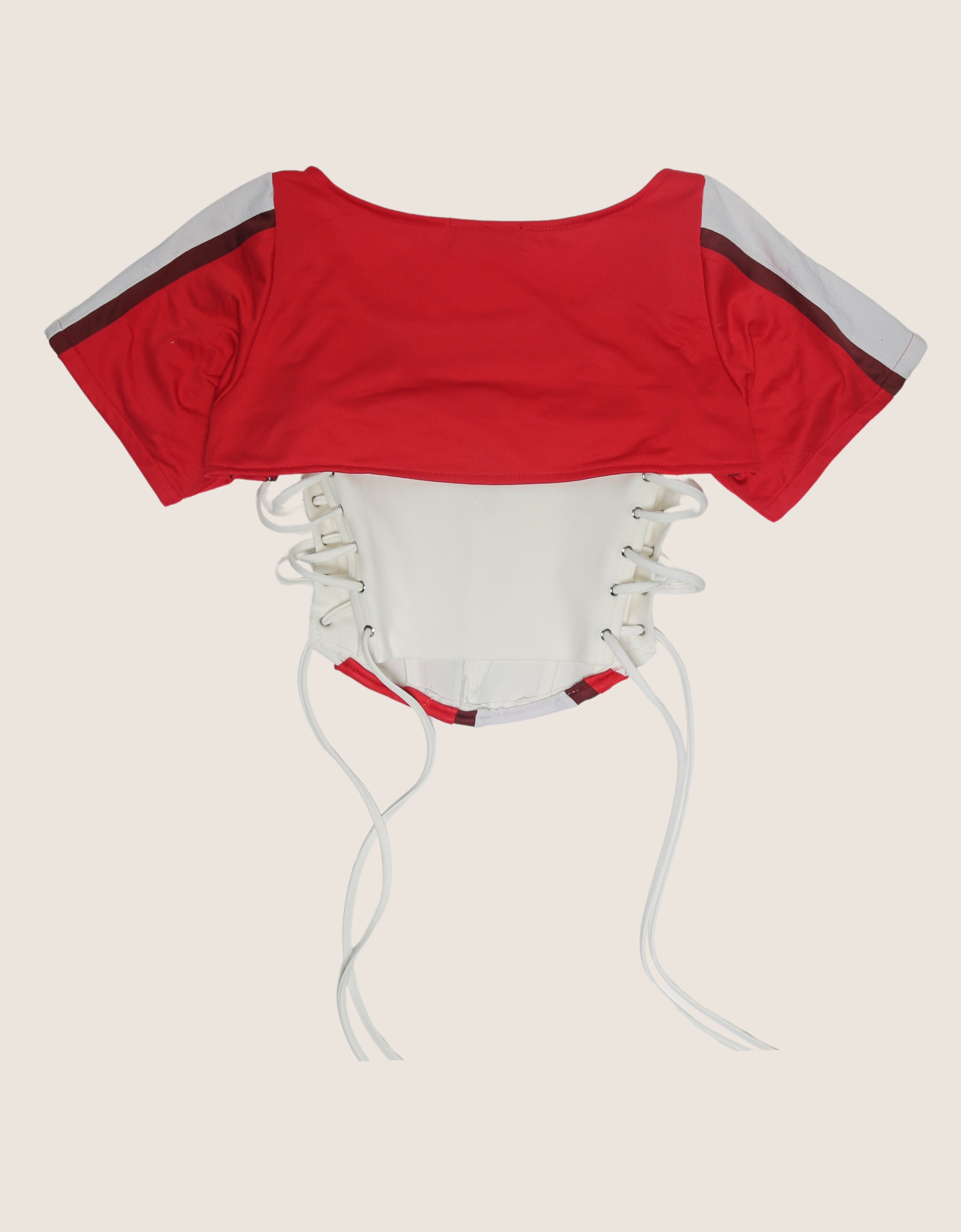 Arsenal reworked cropped corset with matching shrug (S)