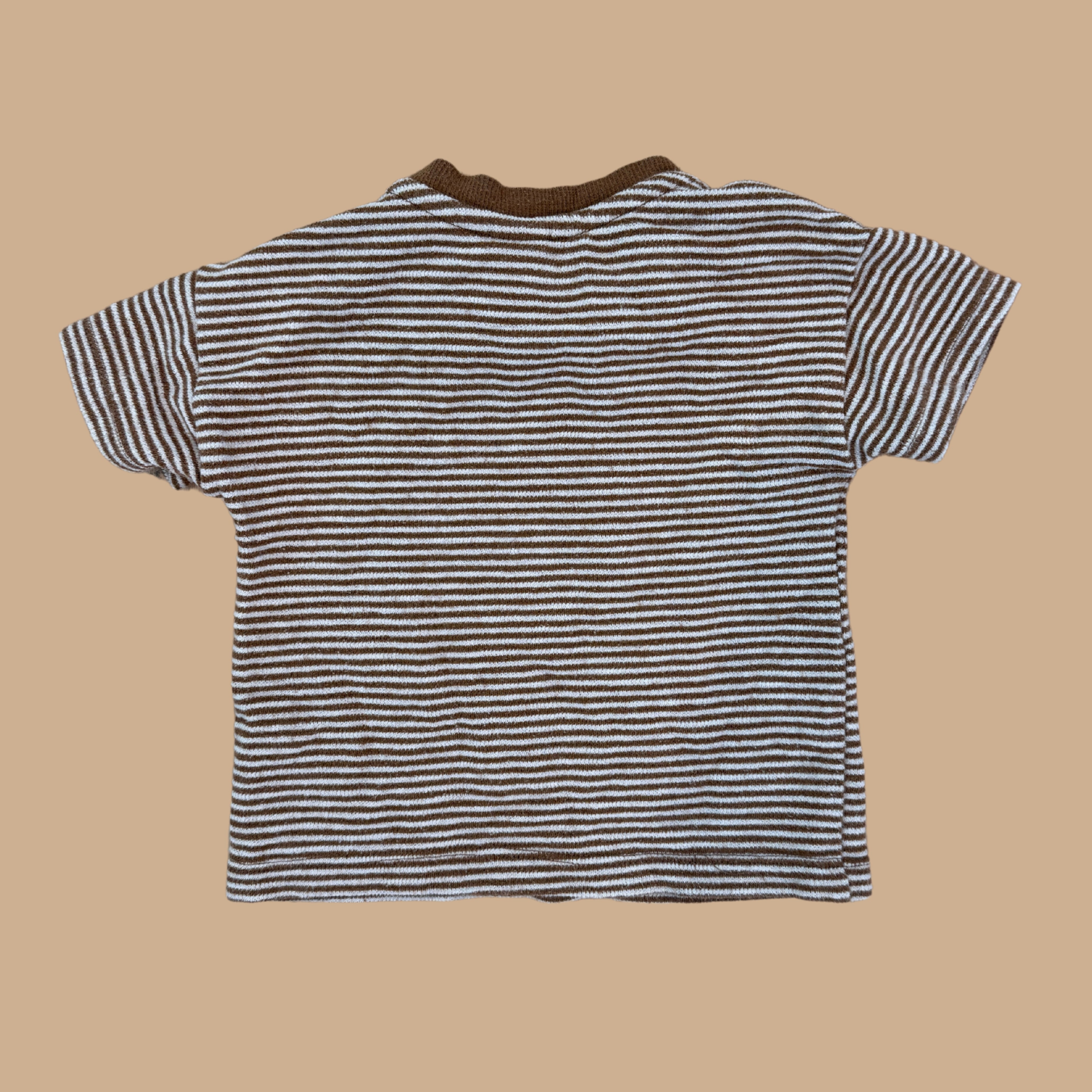 brown striped knitted tee (12-24 M)