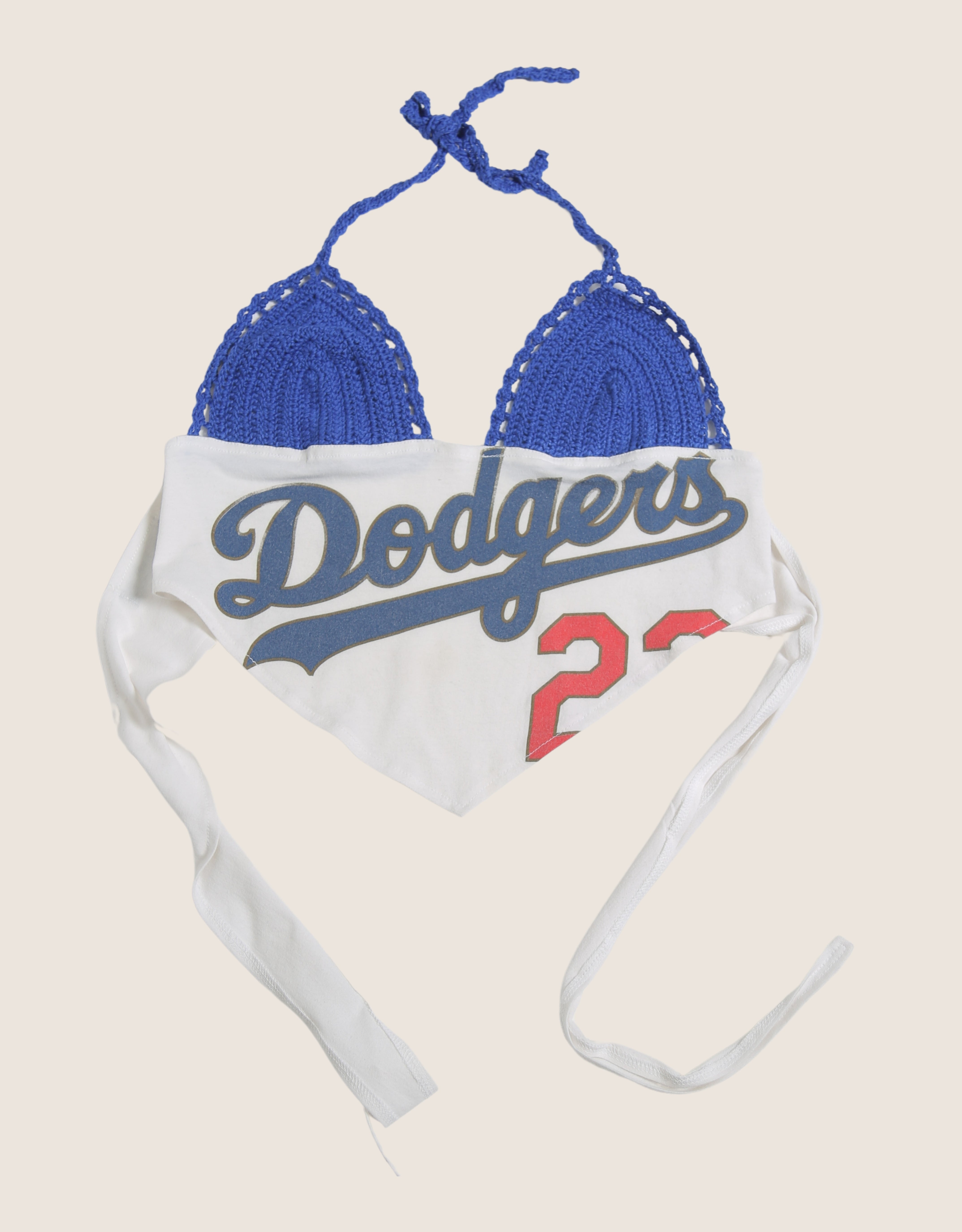 dodgers crochet halter top (s/m)