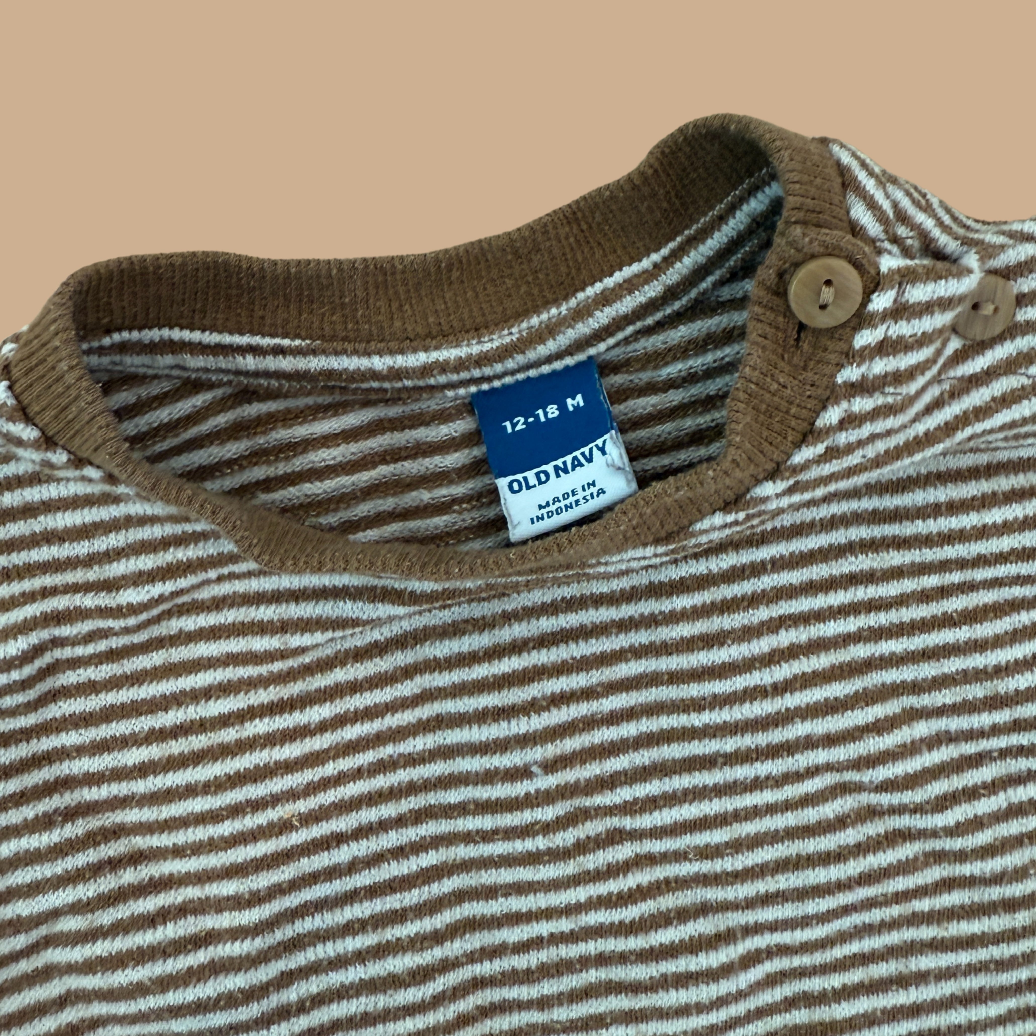 brown striped knitted tee (12-24 M)