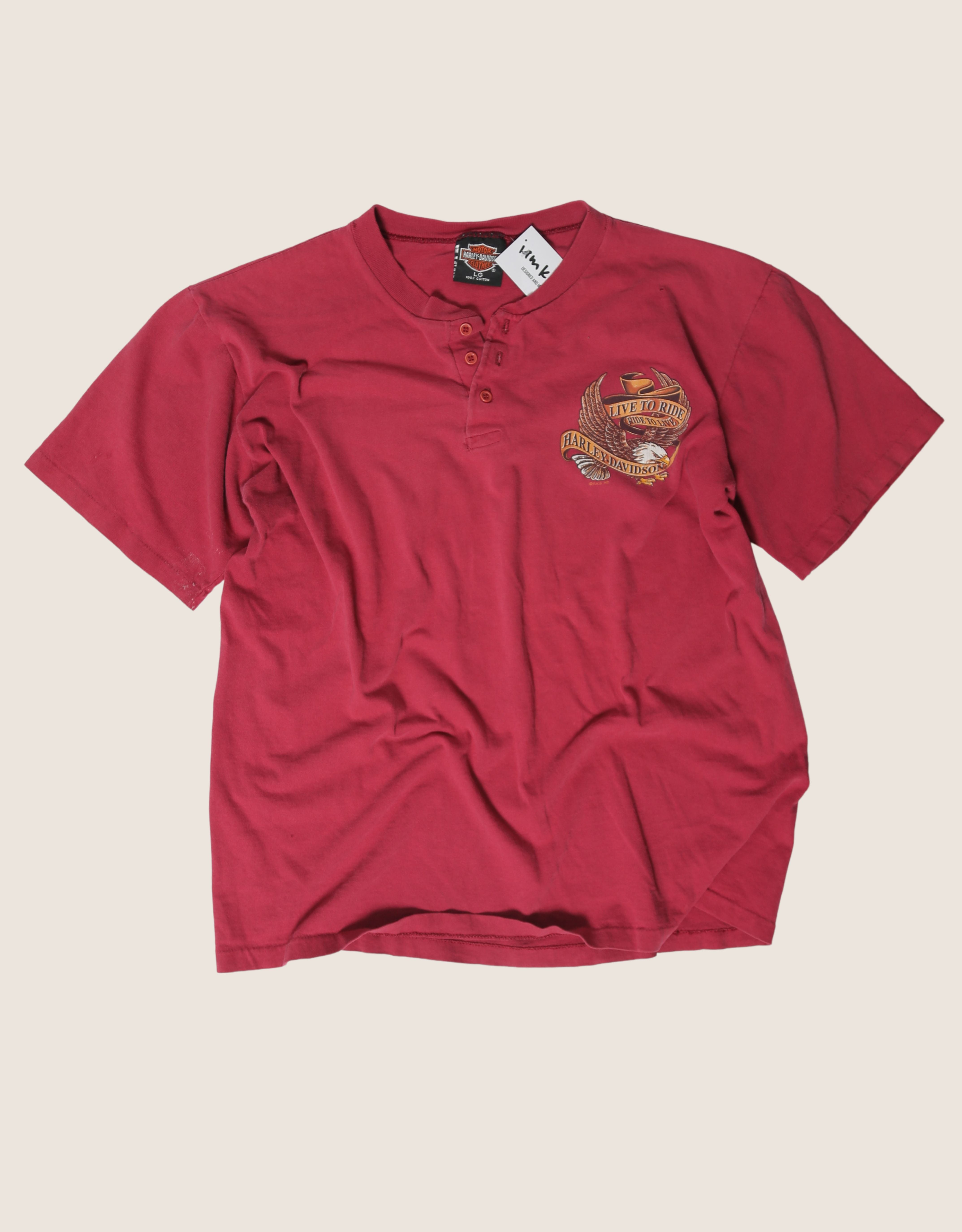 vintage harley texas henley t shirt (m/l)