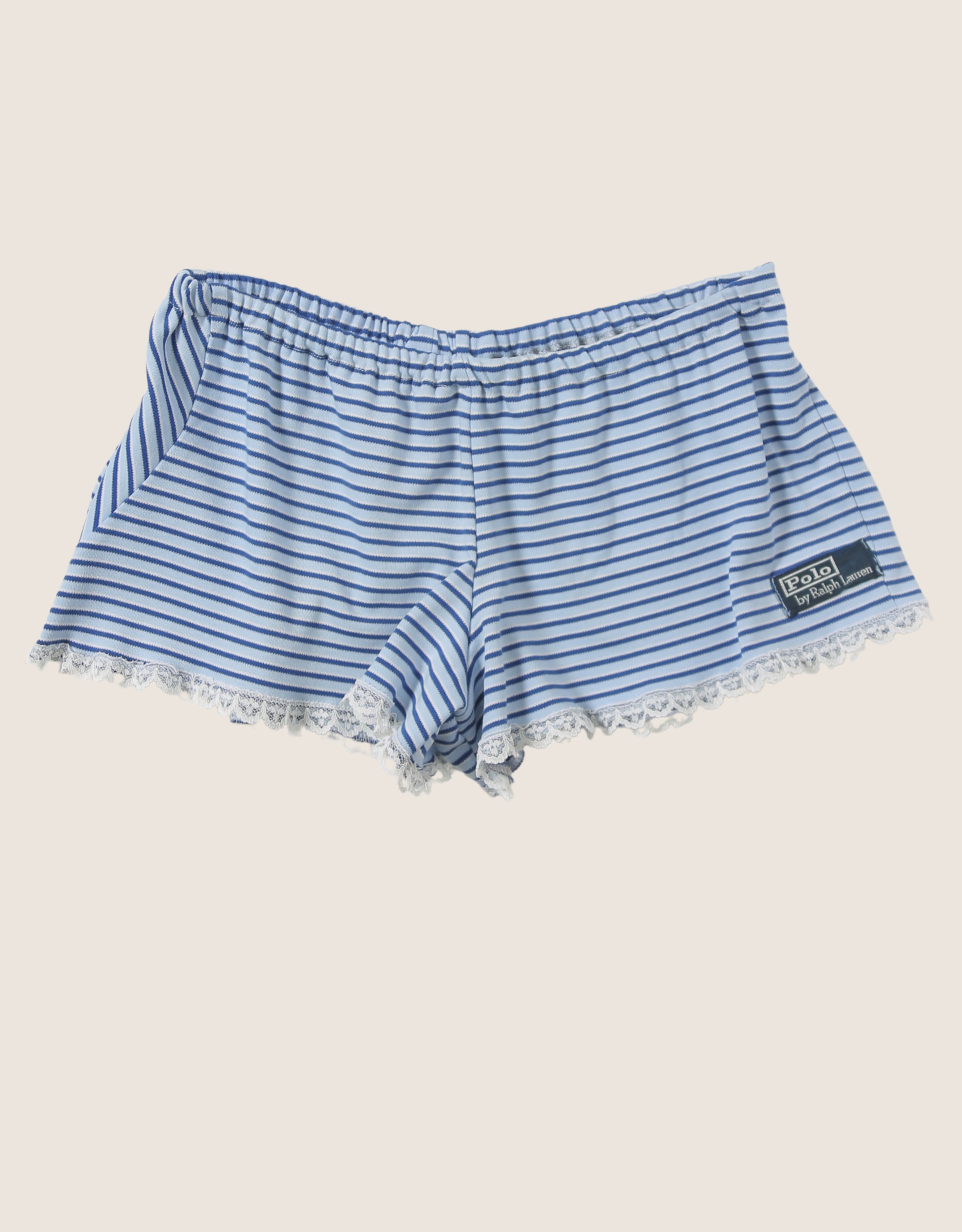 polo blue stripe reworked mini shorts (S)