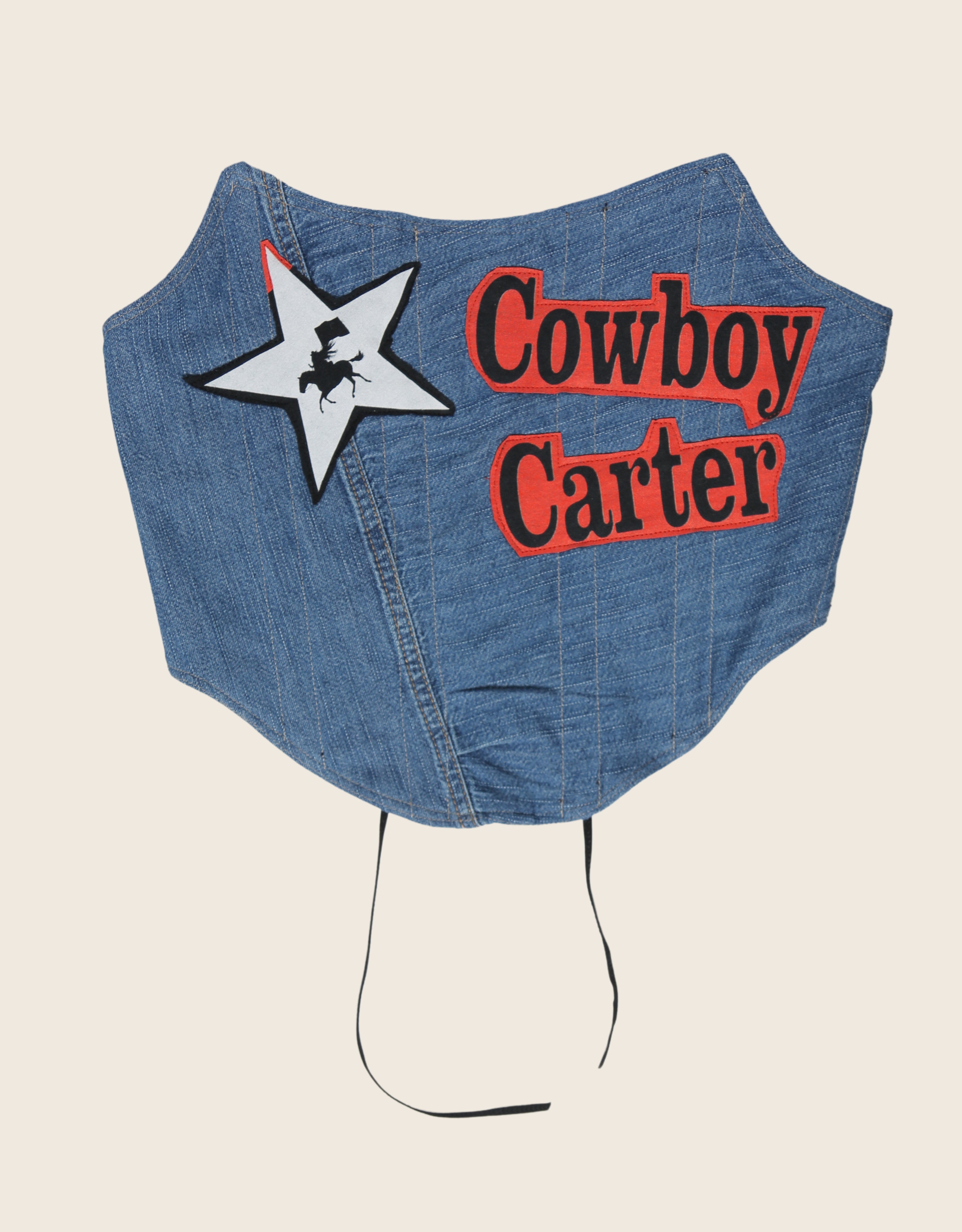 cowboy carter strapless denim corset