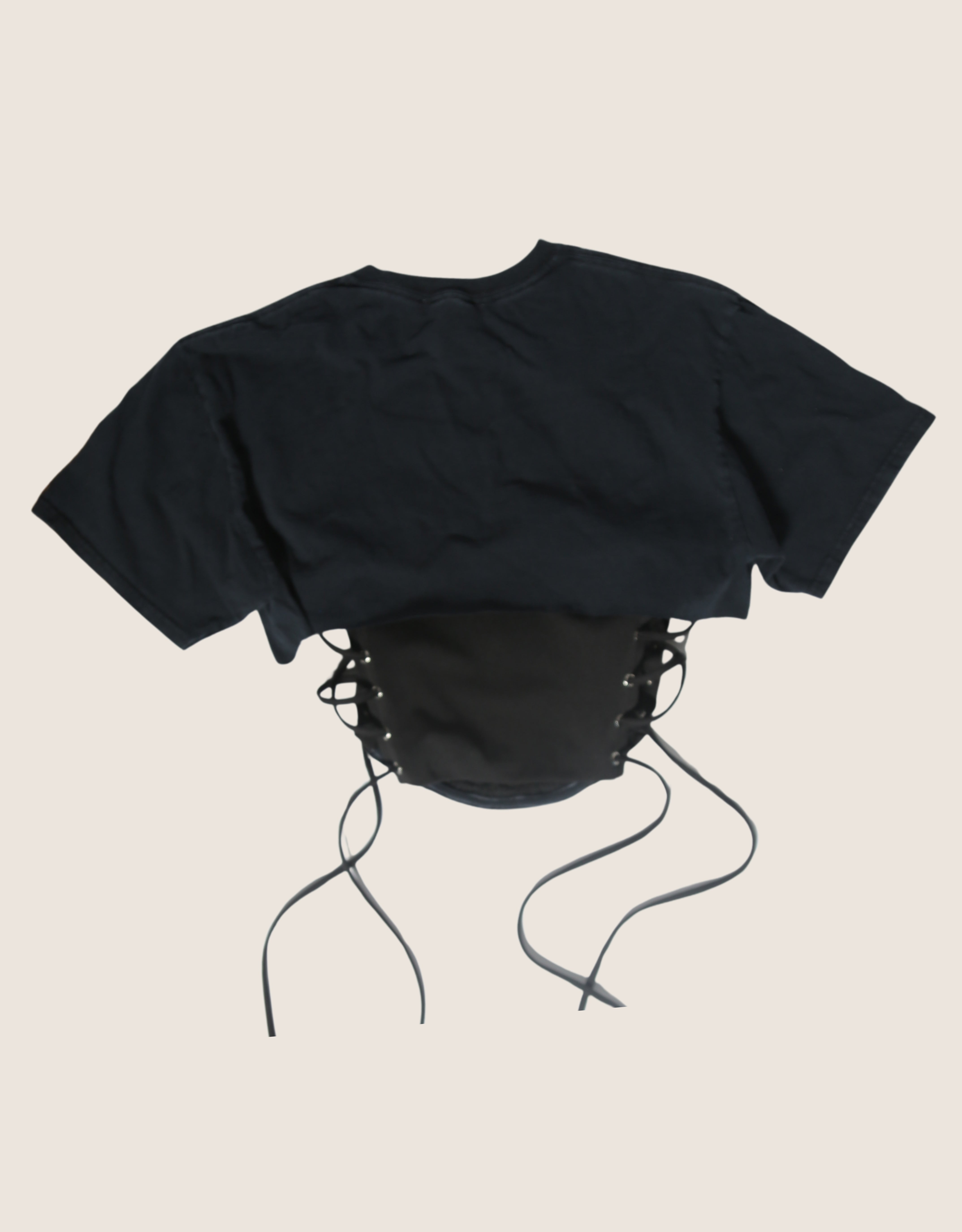 jack daniels side lace cropped corset (small)