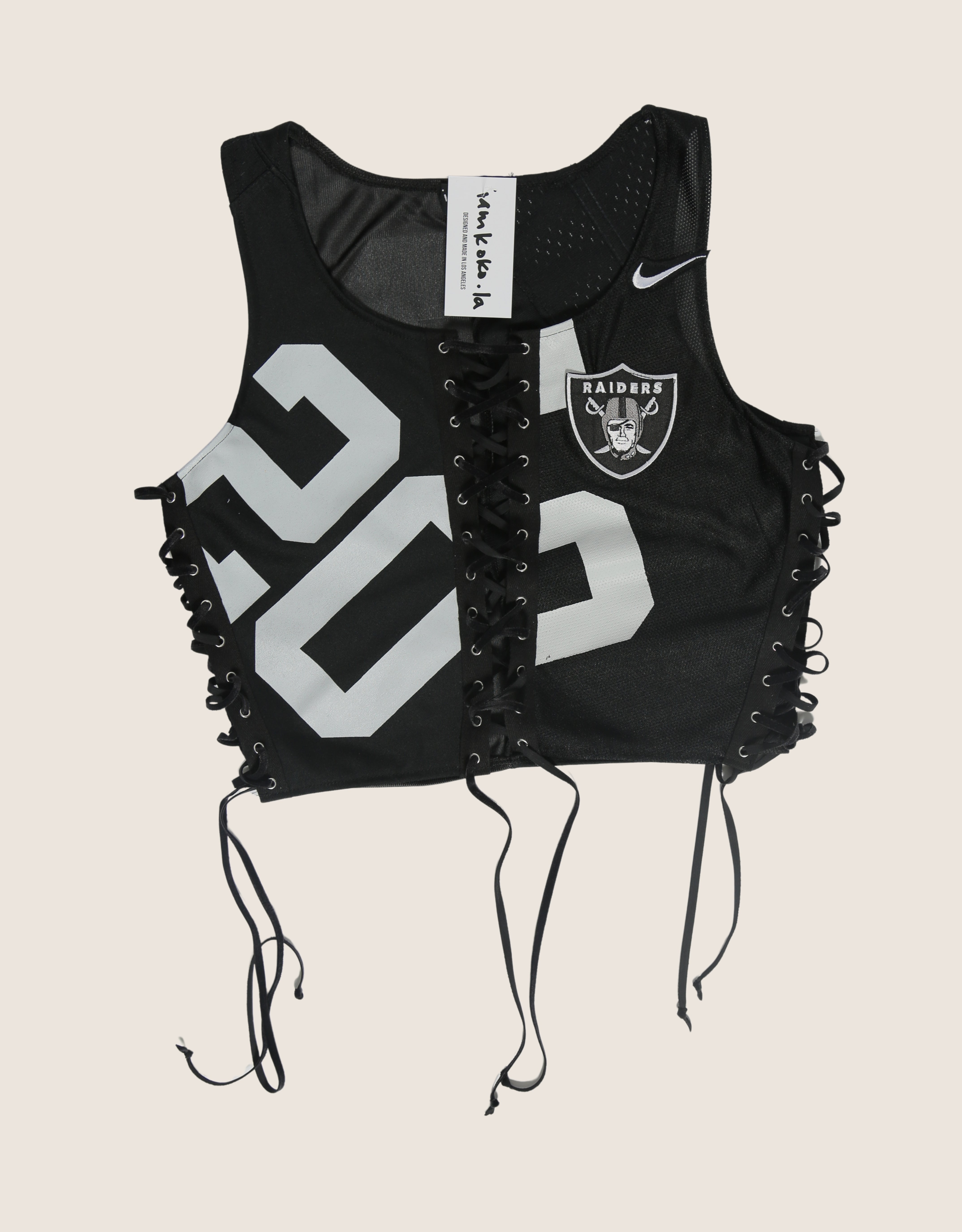 raiders all laced up reworked tank (medium/large)