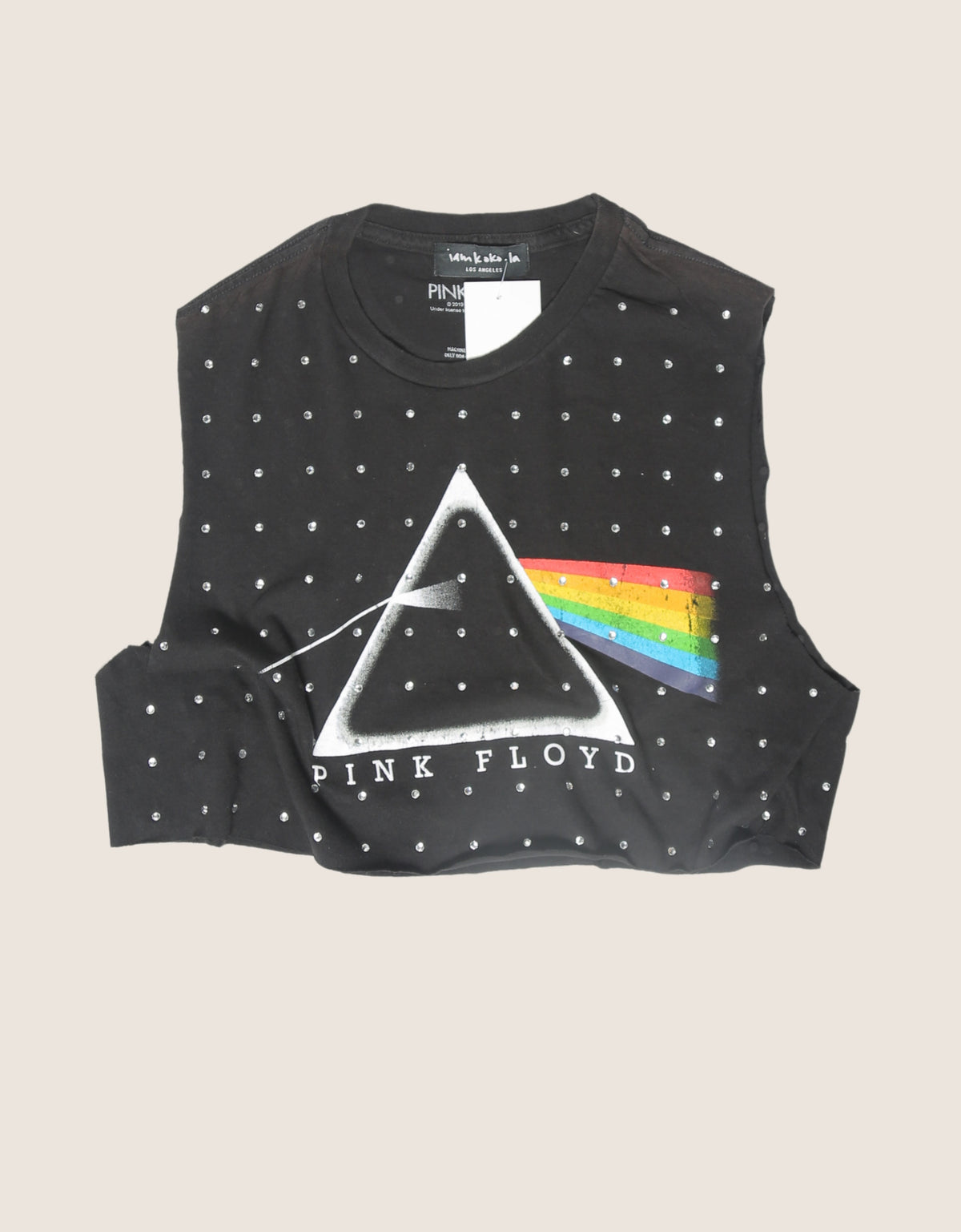pink floyd rhinestone muscle tank (S/M)