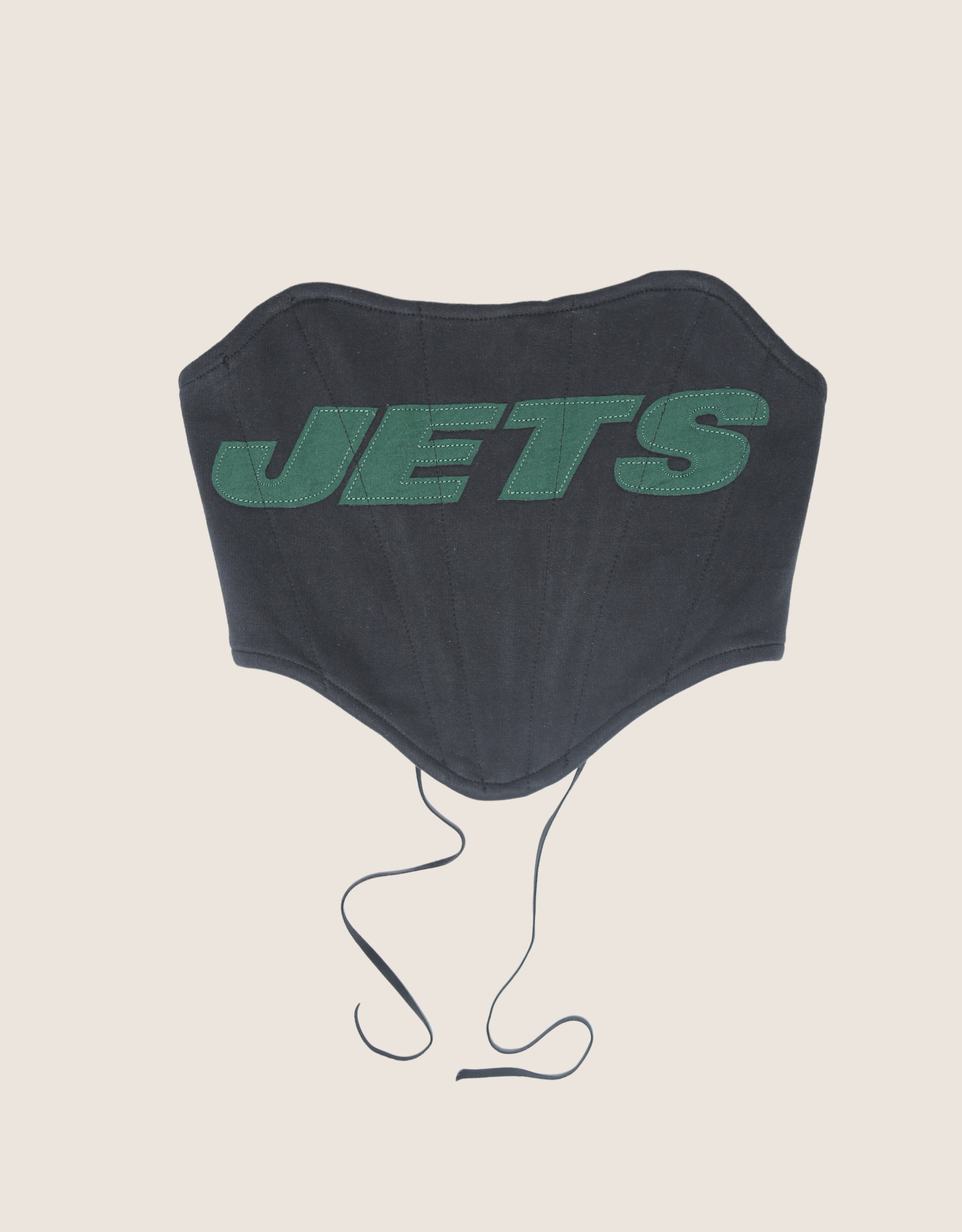 jets reworked corset with sweatshirt shrug (small)