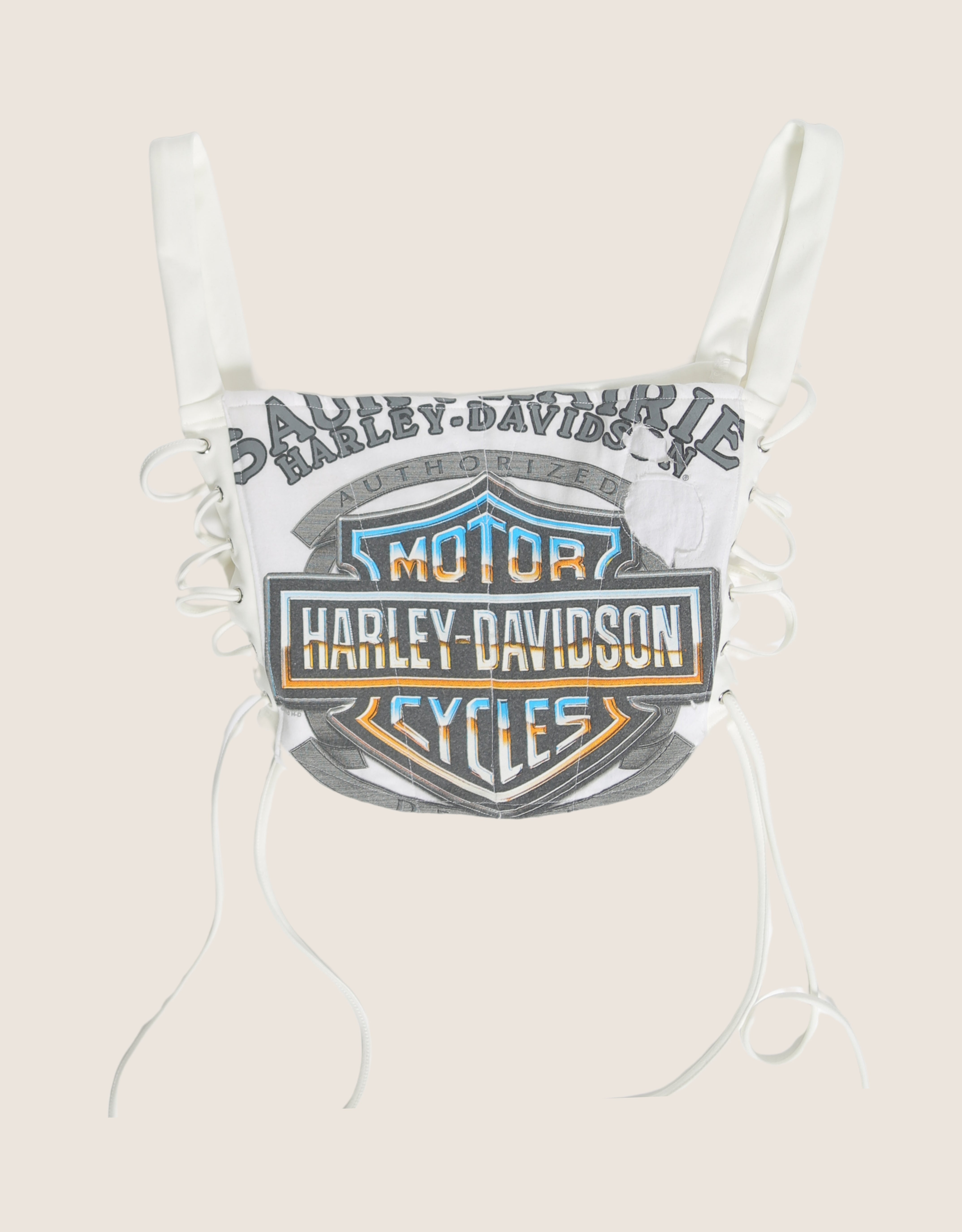 white harley side lace cropped corset (M)