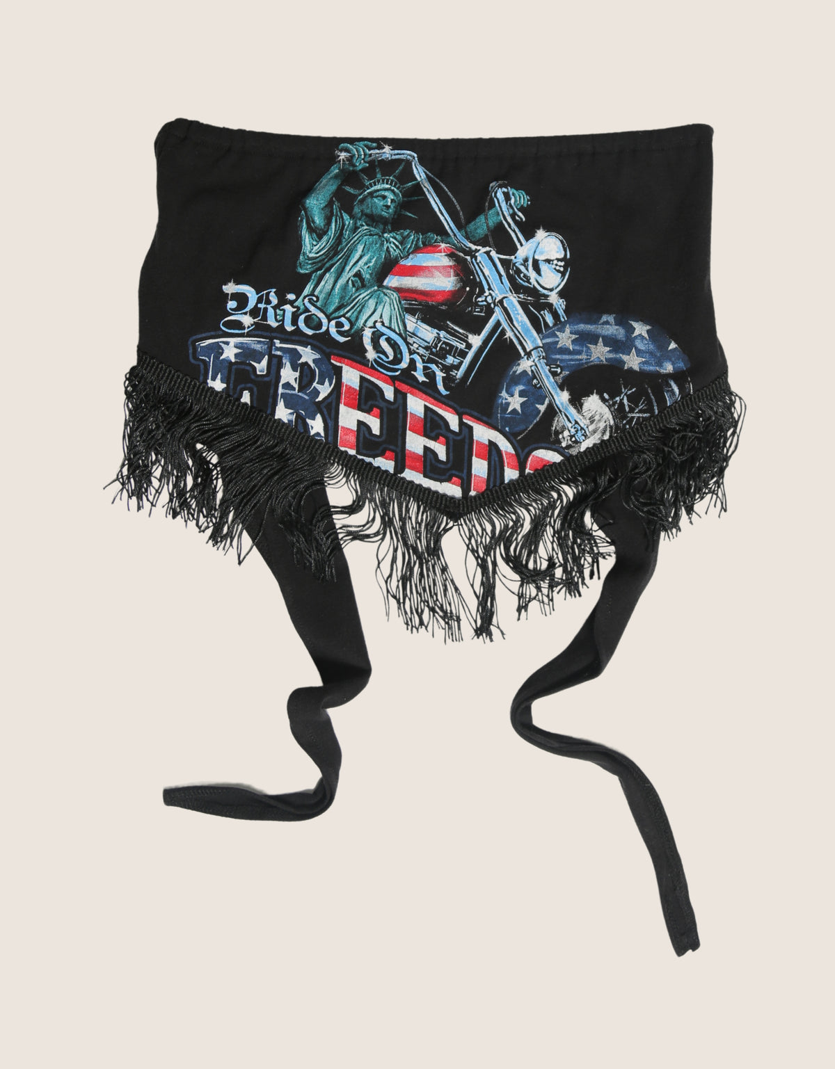freedom ride fringe tie back tube top (m/l)