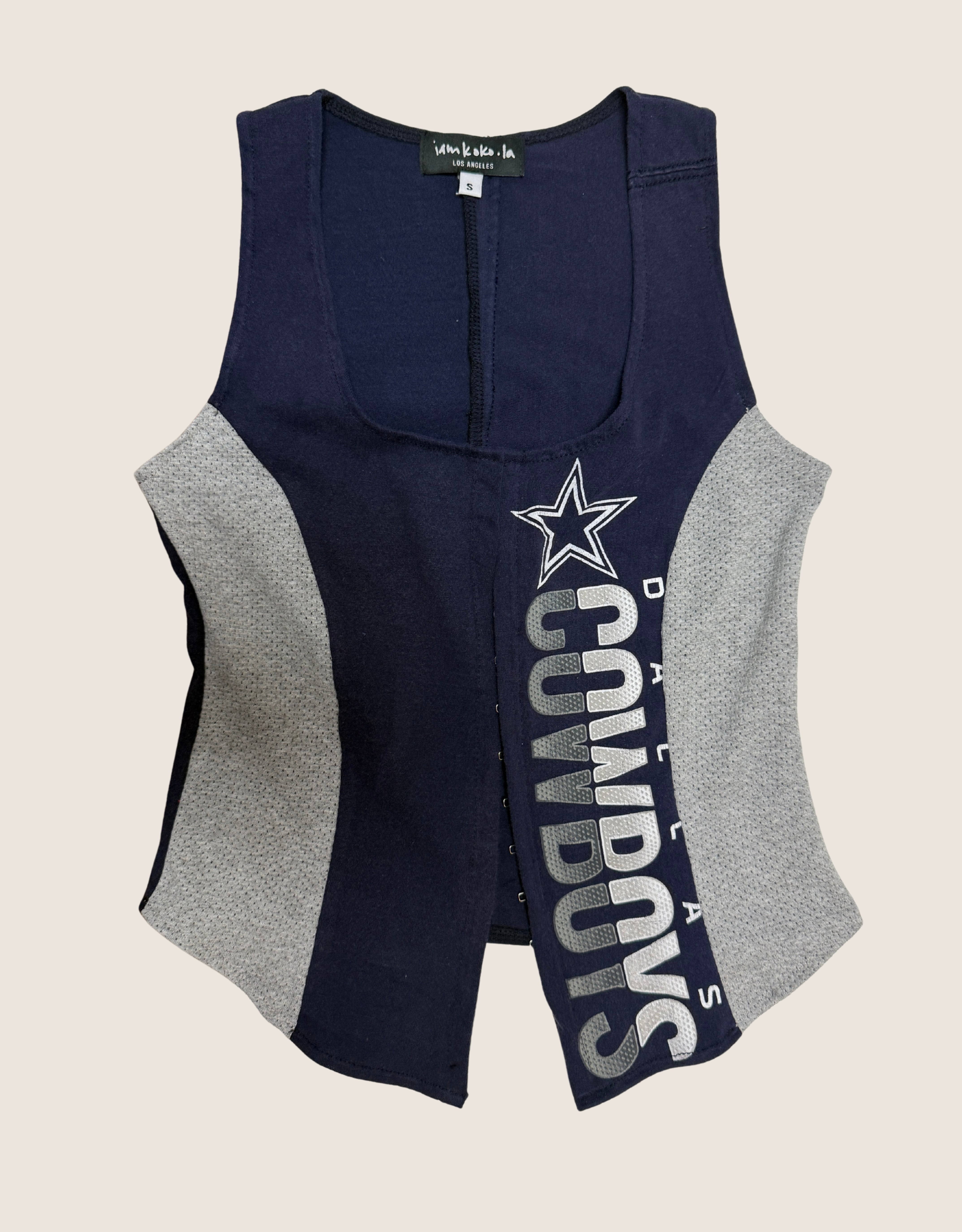 cowboys tshirt hook and eye tank (small)