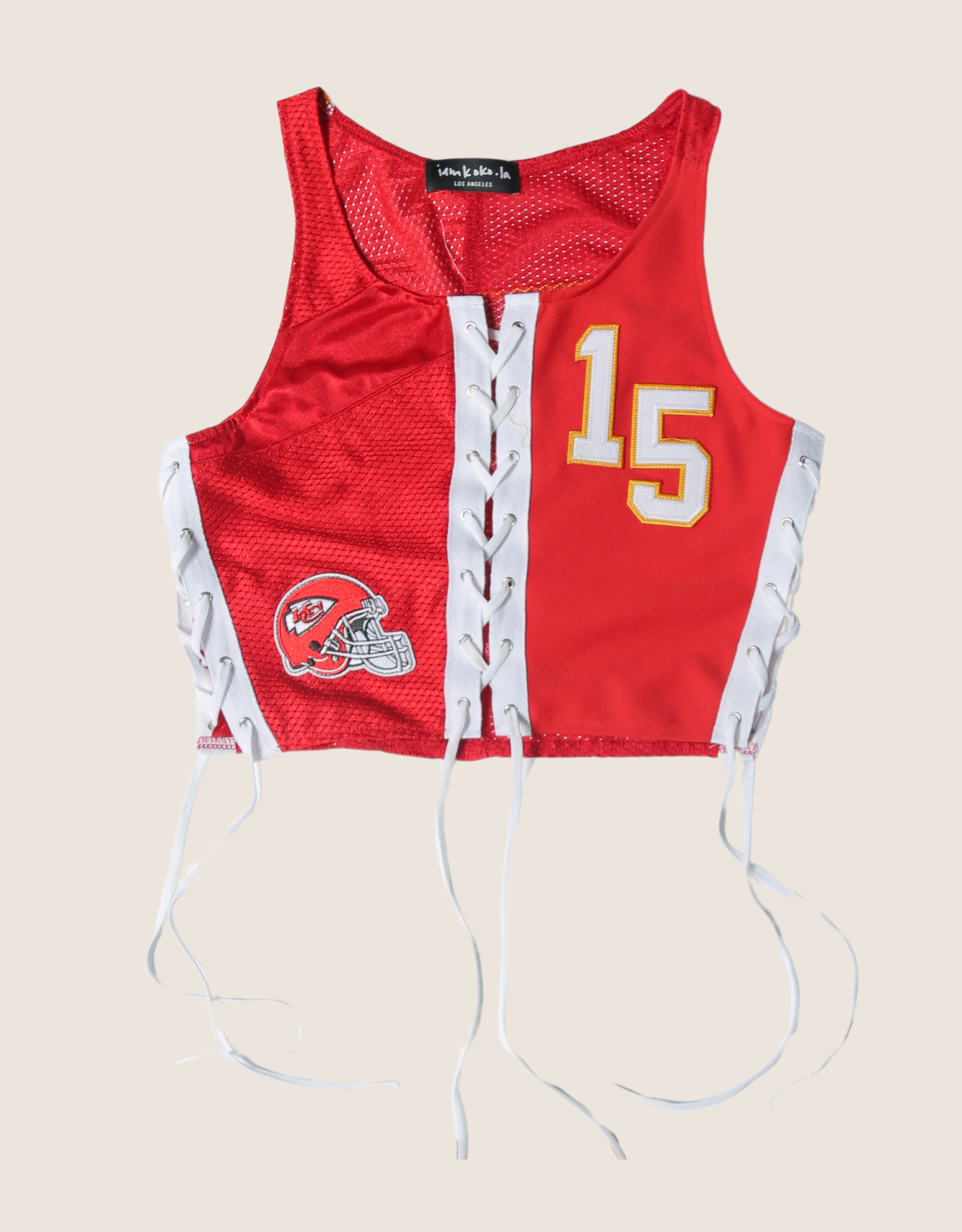 chiefs all laced up reworked tank (small/ medium)