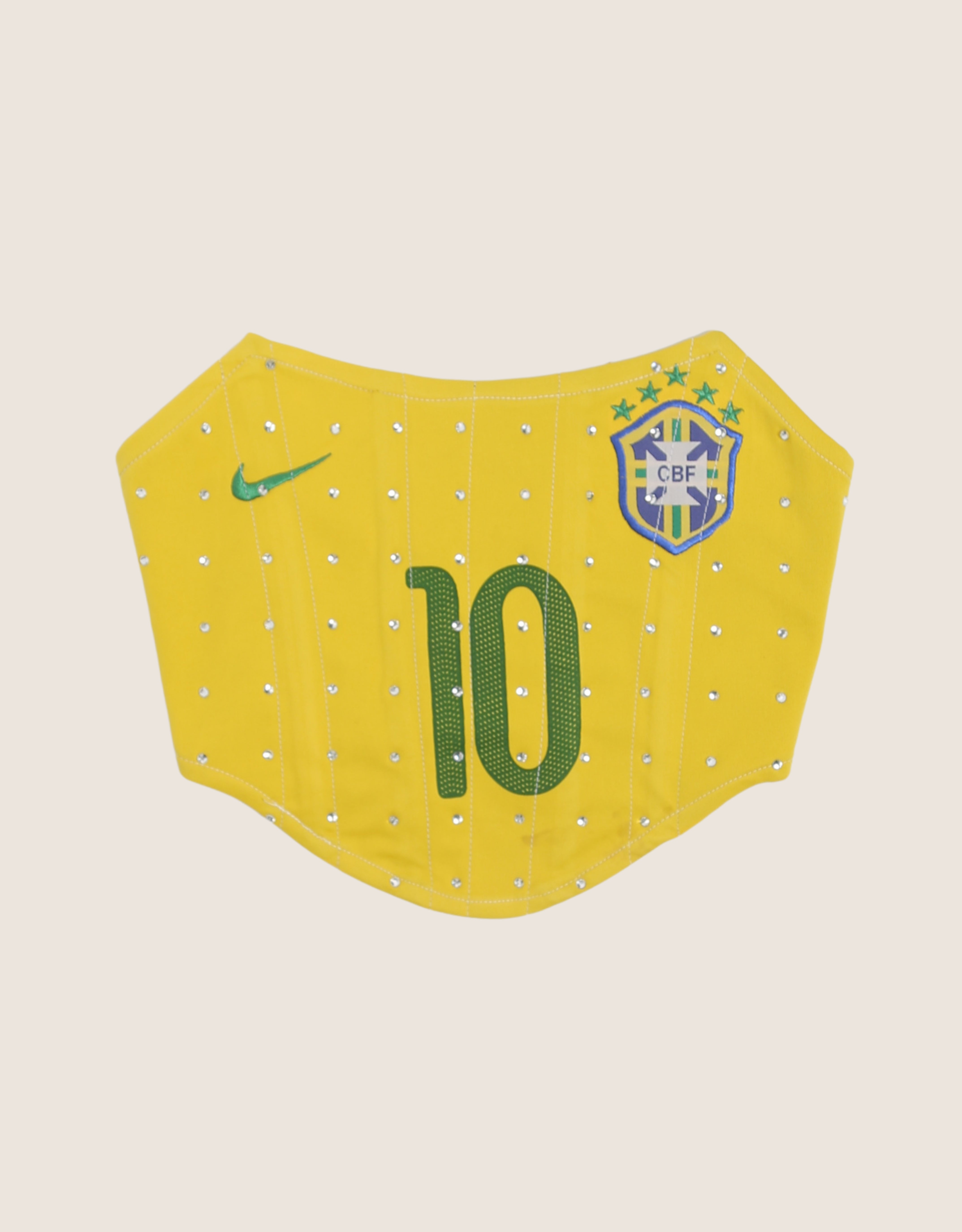brasil soccer strapless corset with rhinestones (s)