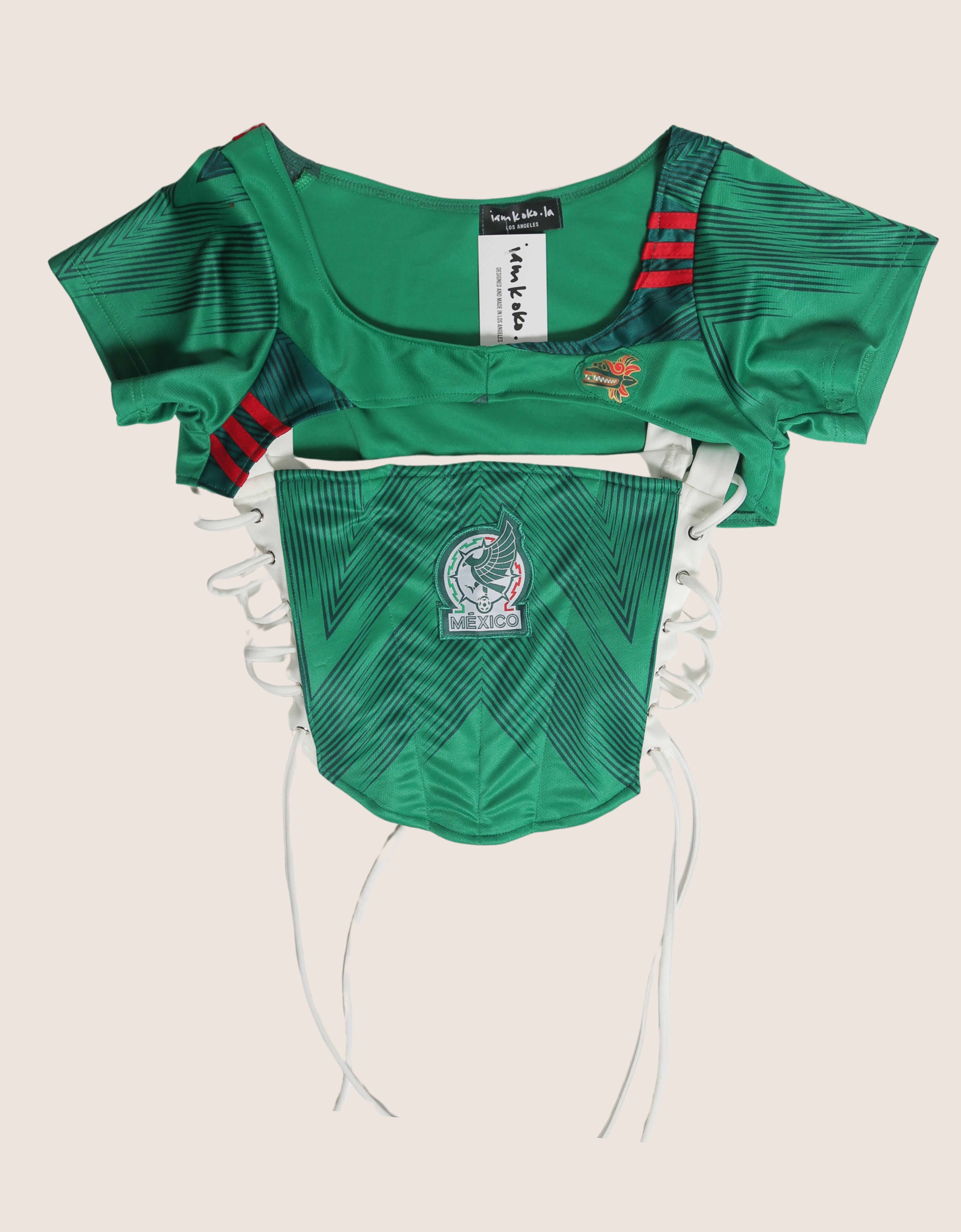 Mexico reworked side lace corset with shrug (S)