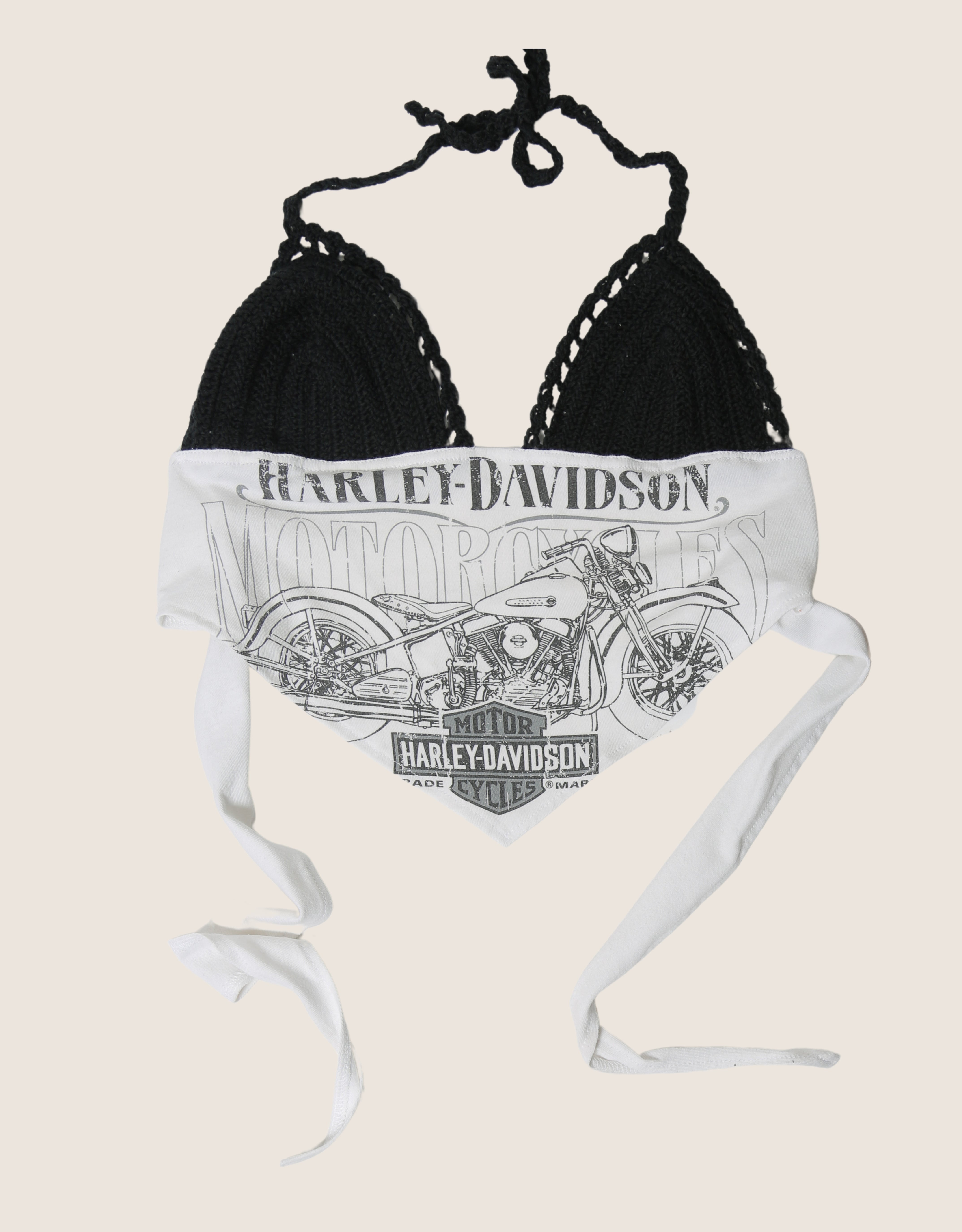 harley cycle crochet halter top